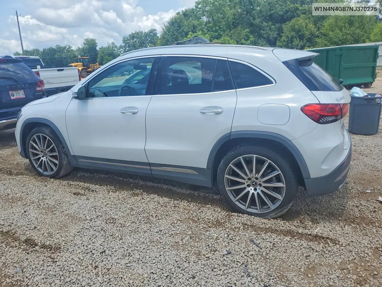 2022 Mercedes-Benz Gla 250 VIN: W1N4N4GB7NJ370275 Lot: 58331516