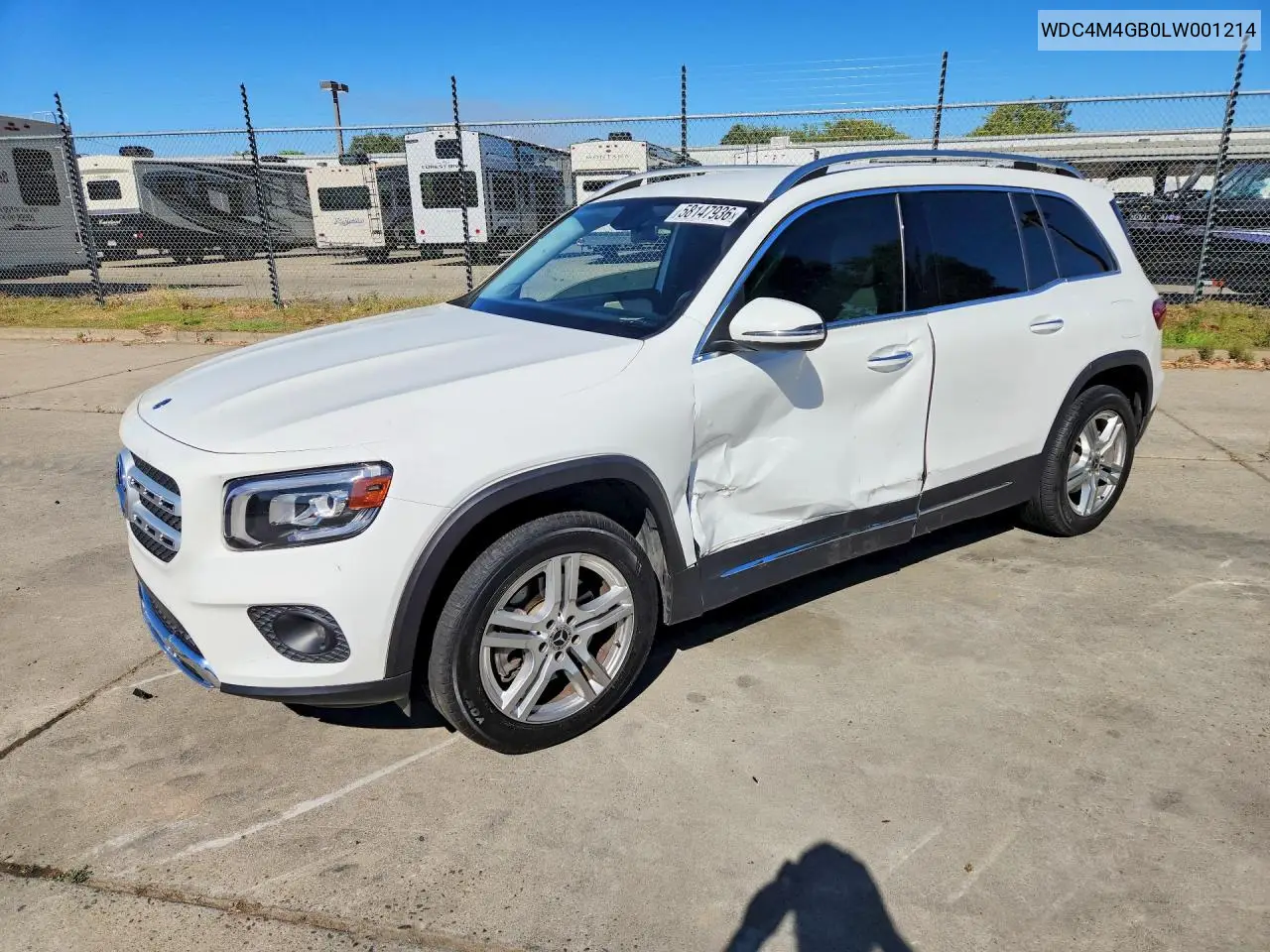 2020 Mercedes-Benz Glb 250 VIN: WDC4M4GB0LW001214 Lot: 58147936
