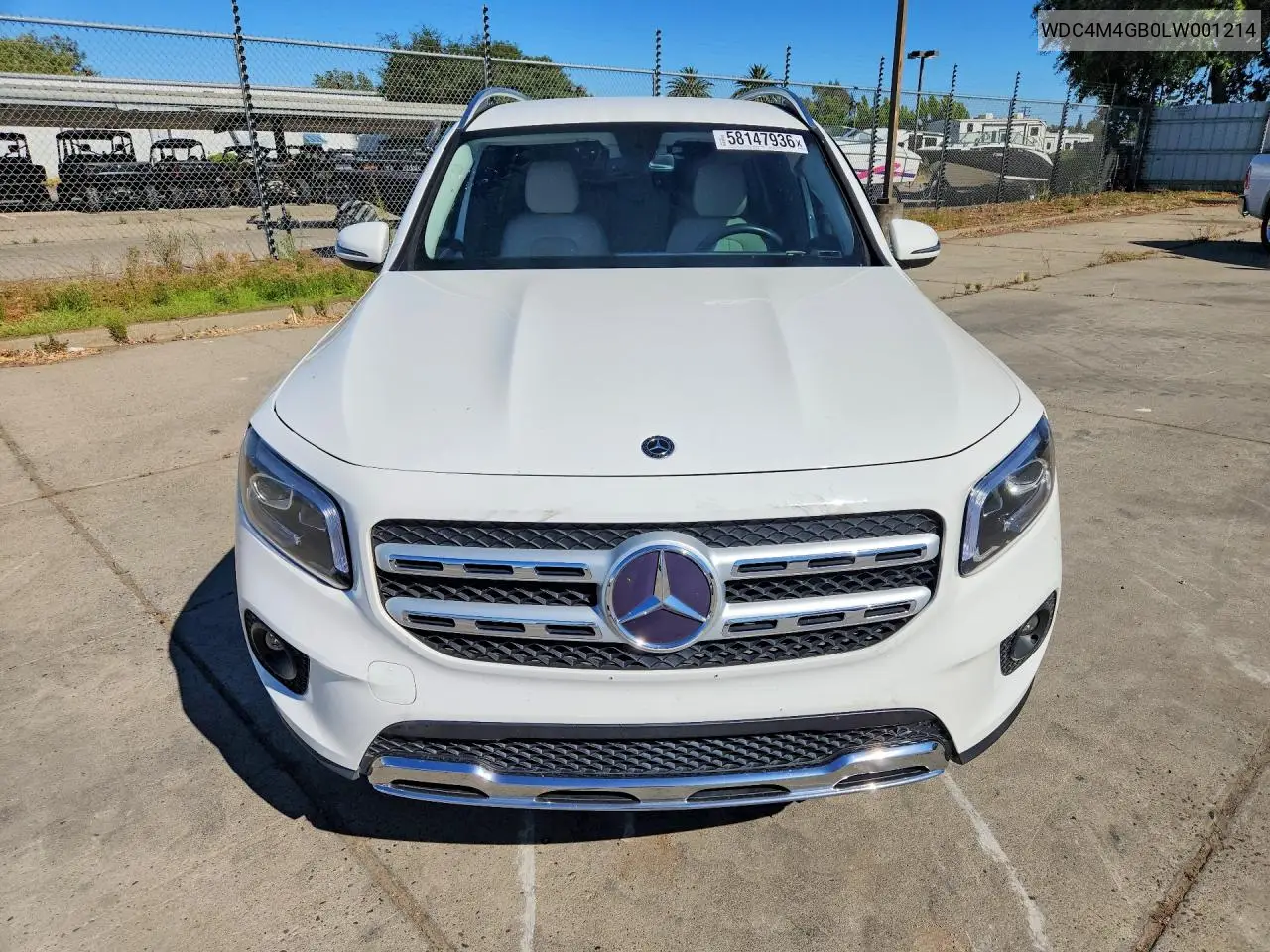 2020 Mercedes-Benz Glb 250 VIN: WDC4M4GB0LW001214 Lot: 58147936