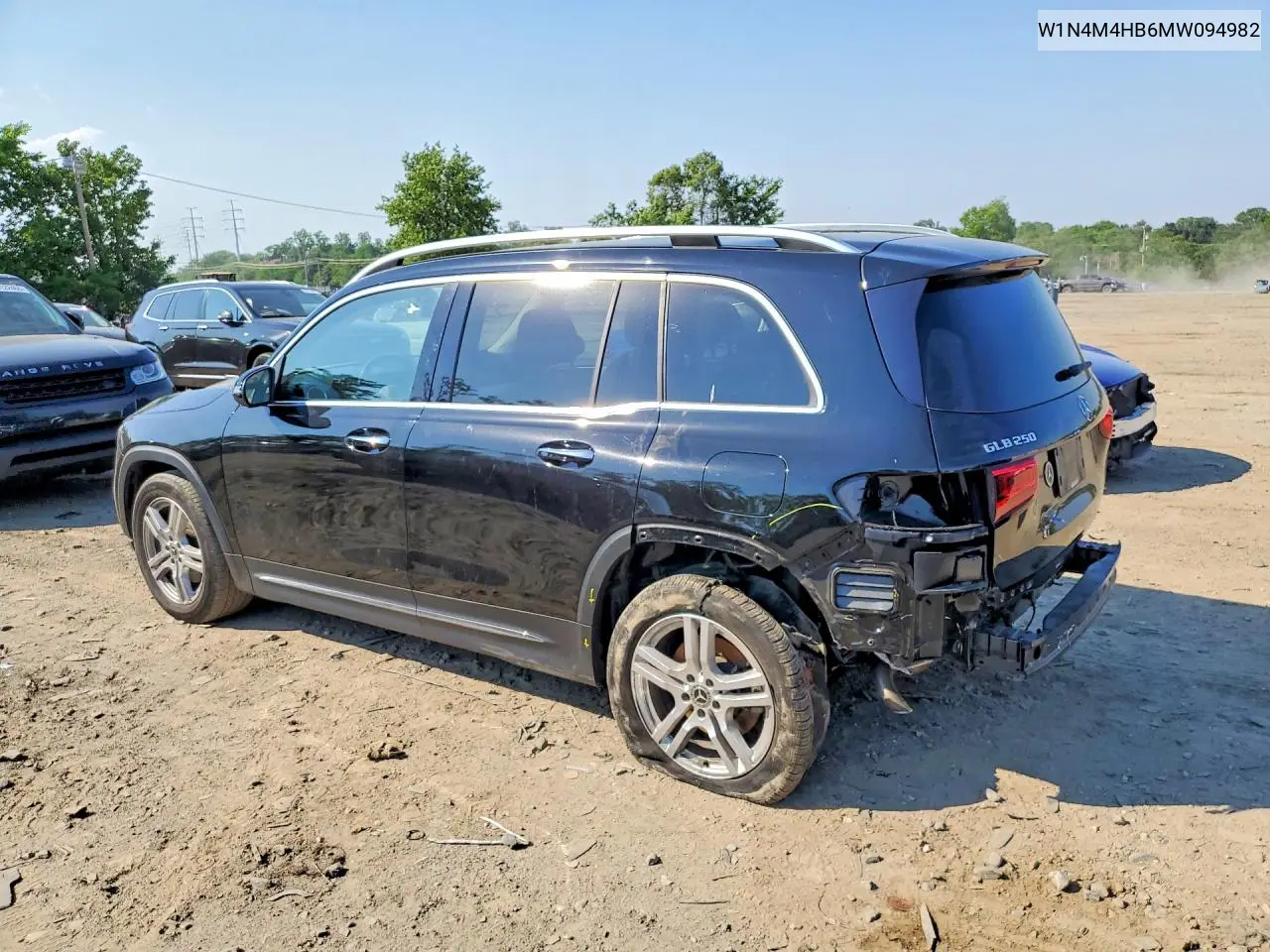2021 Mercedes-Benz Glb 250 4Matic VIN: W1N4M4HB6MW094982 Lot: 53799926
