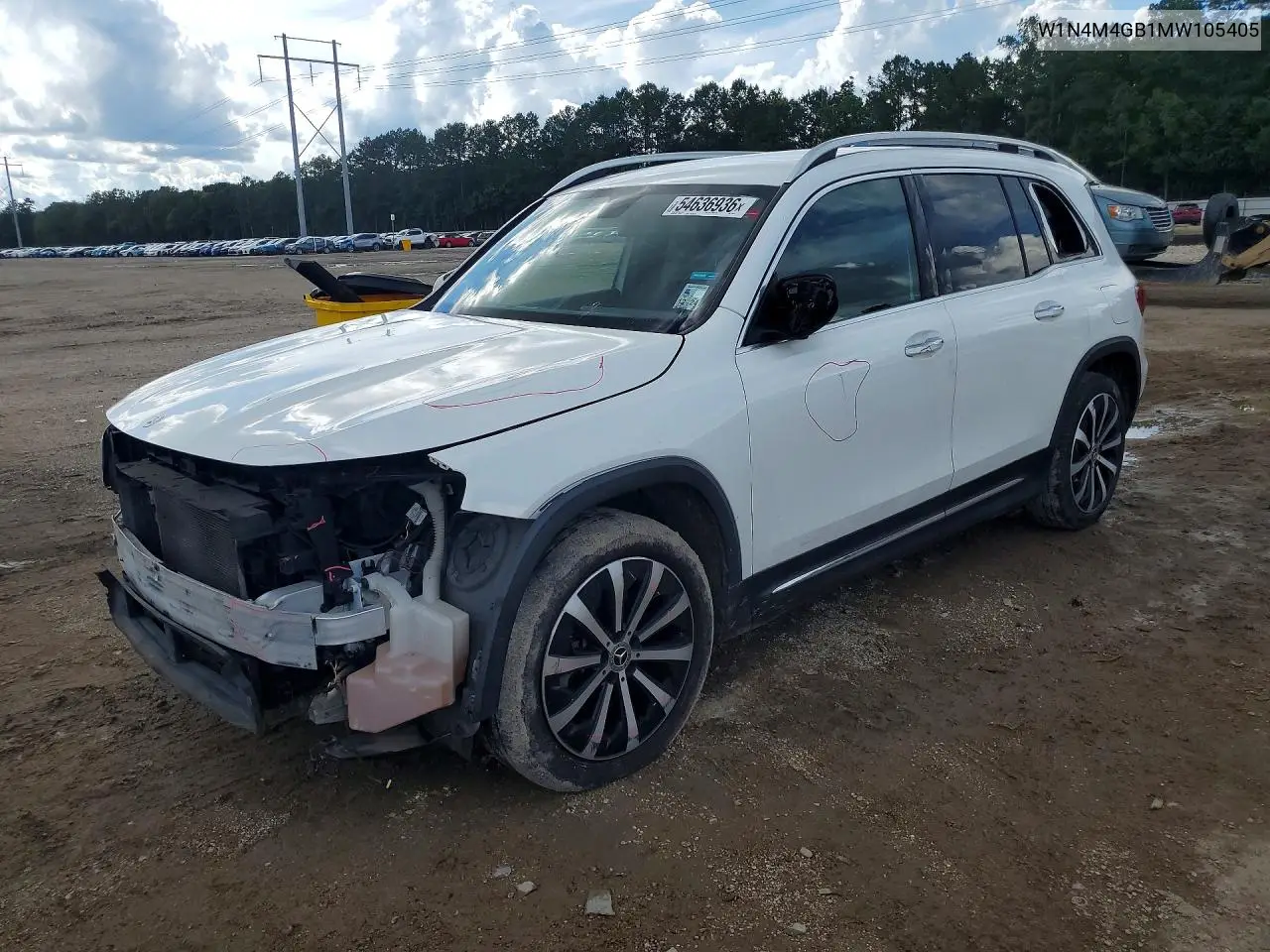 2021 Mercedes-Benz Glb 250 VIN: W1N4M4GB1MW105405 Lot: 54636936