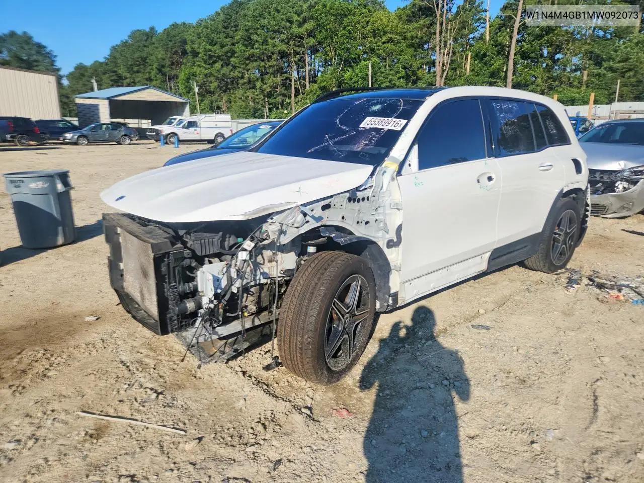 2021 Mercedes-Benz Glb 250 VIN: W1N4M4GB1MW092073 Lot: 55389916