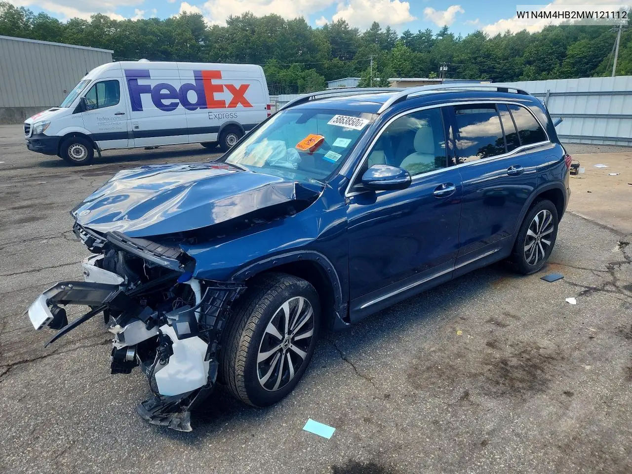 2021 Mercedes-Benz Glb 250 4Matic VIN: W1N4M4HB2MW121112 Lot: 58638506