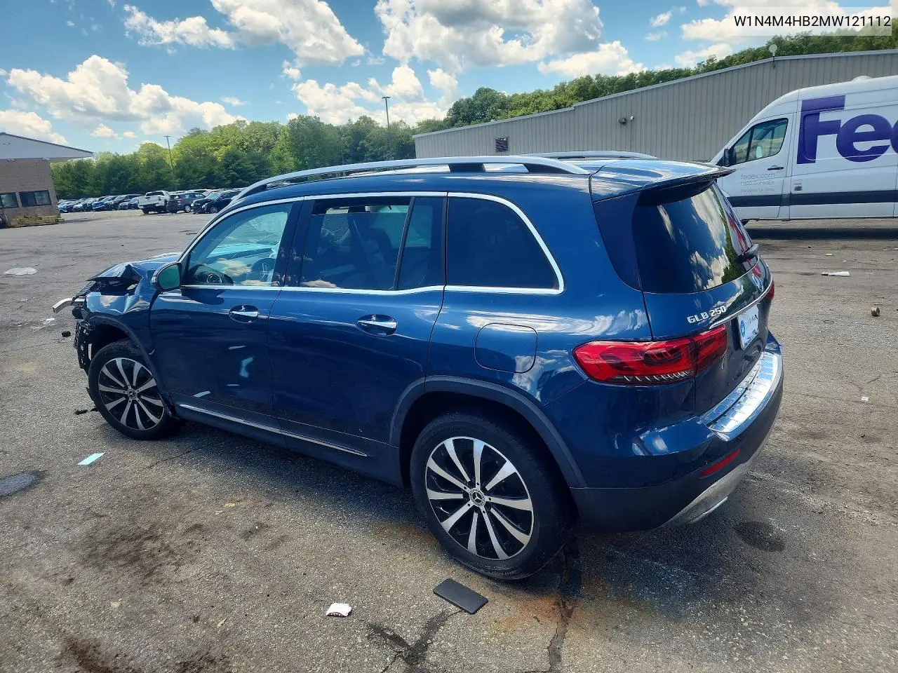 2021 Mercedes-Benz Glb 250 4Matic VIN: W1N4M4HB2MW121112 Lot: 58638506