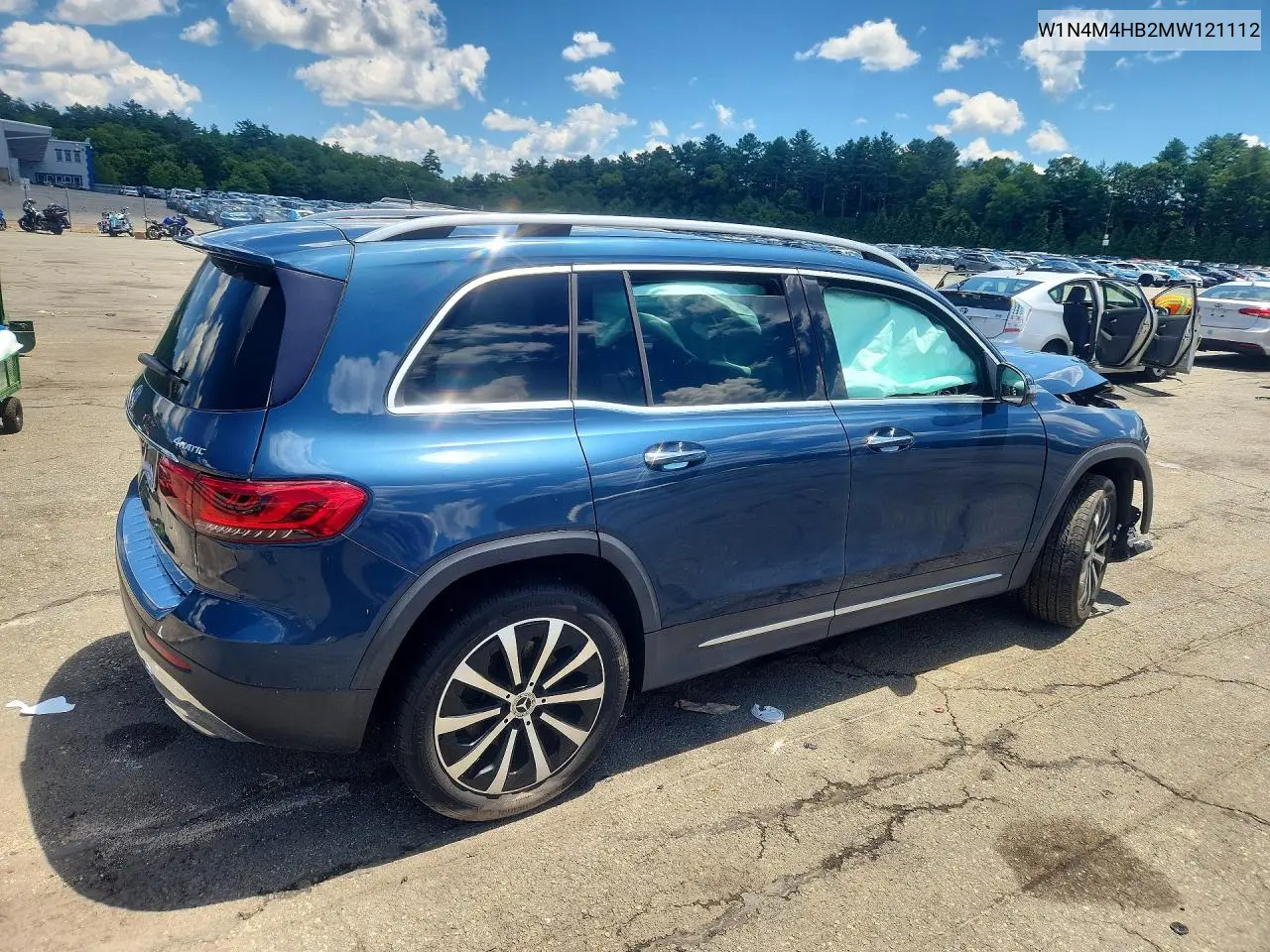 2021 Mercedes-Benz Glb 250 4Matic VIN: W1N4M4HB2MW121112 Lot: 58638506