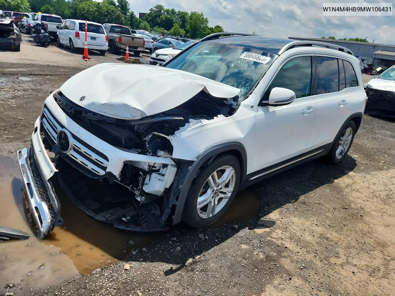 2021 Mercedes-Benz Glb 250 4Matic VIN: W1N4M4HB9MW106431 Lot: 58849806