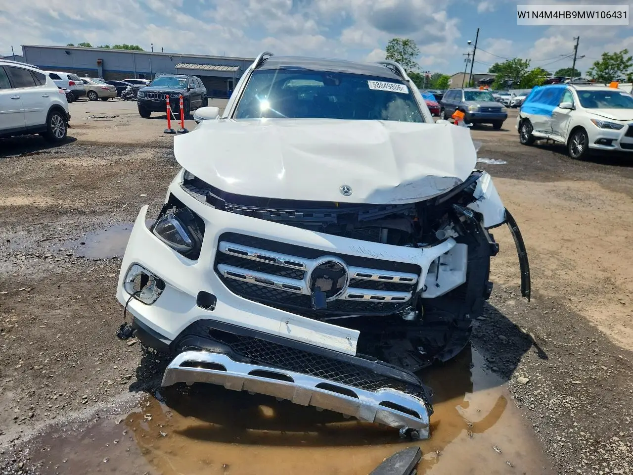 2021 Mercedes-Benz Glb 250 4Matic VIN: W1N4M4HB9MW106431 Lot: 58849806