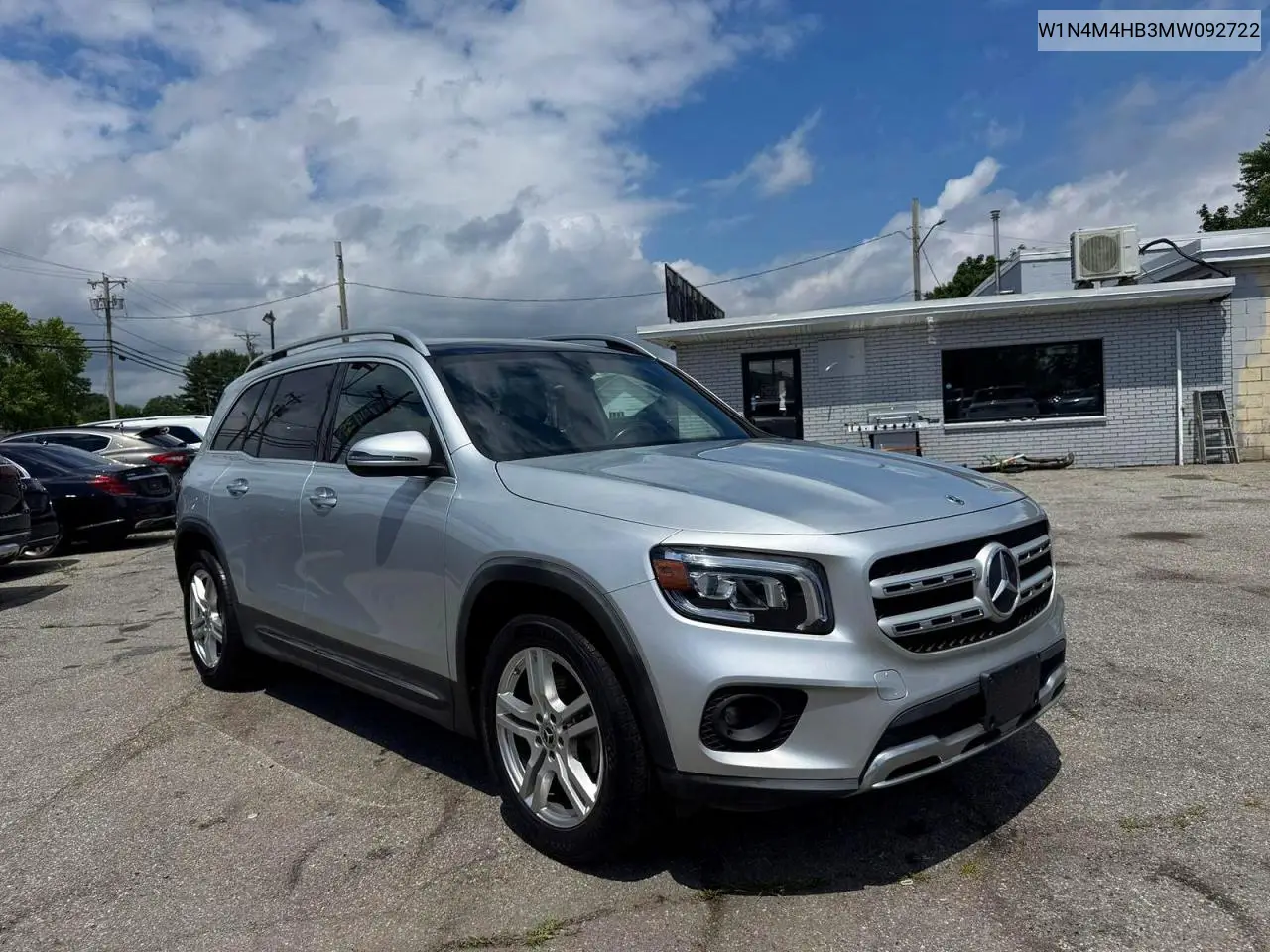 2021 Mercedes-Benz Glb 250 4Matic VIN: W1N4M4HB3MW092722 Lot: 59381906