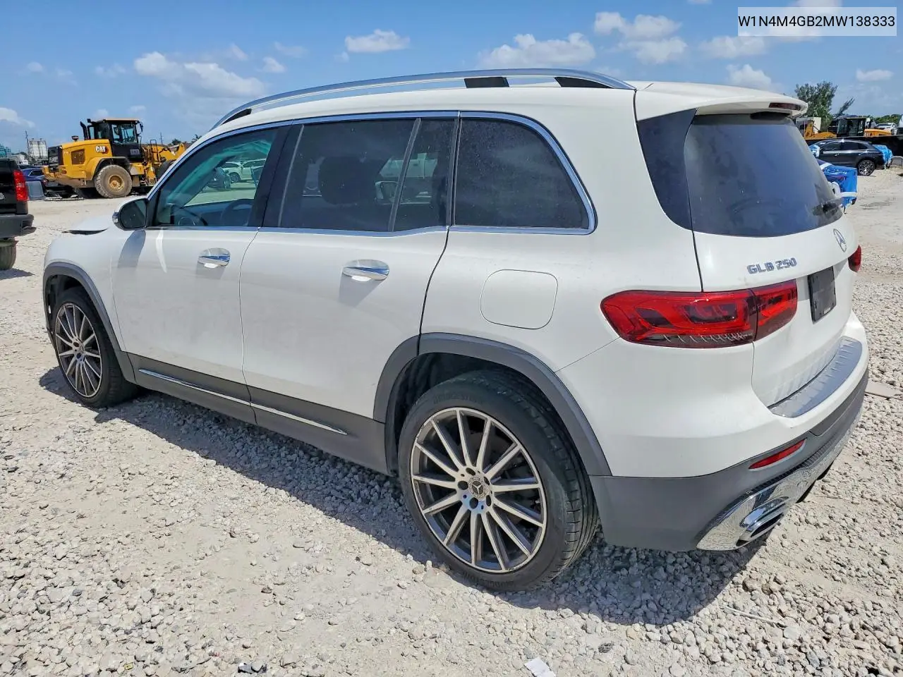 2021 Mercedes-Benz Glb 250 VIN: W1N4M4GB2MW138333 Lot: 60949316