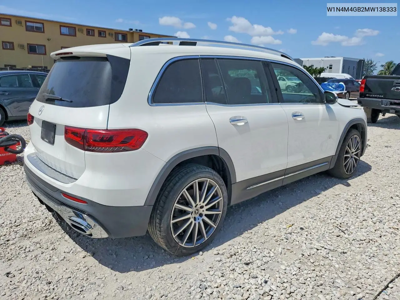 2021 Mercedes-Benz Glb 250 VIN: W1N4M4GB2MW138333 Lot: 60949316