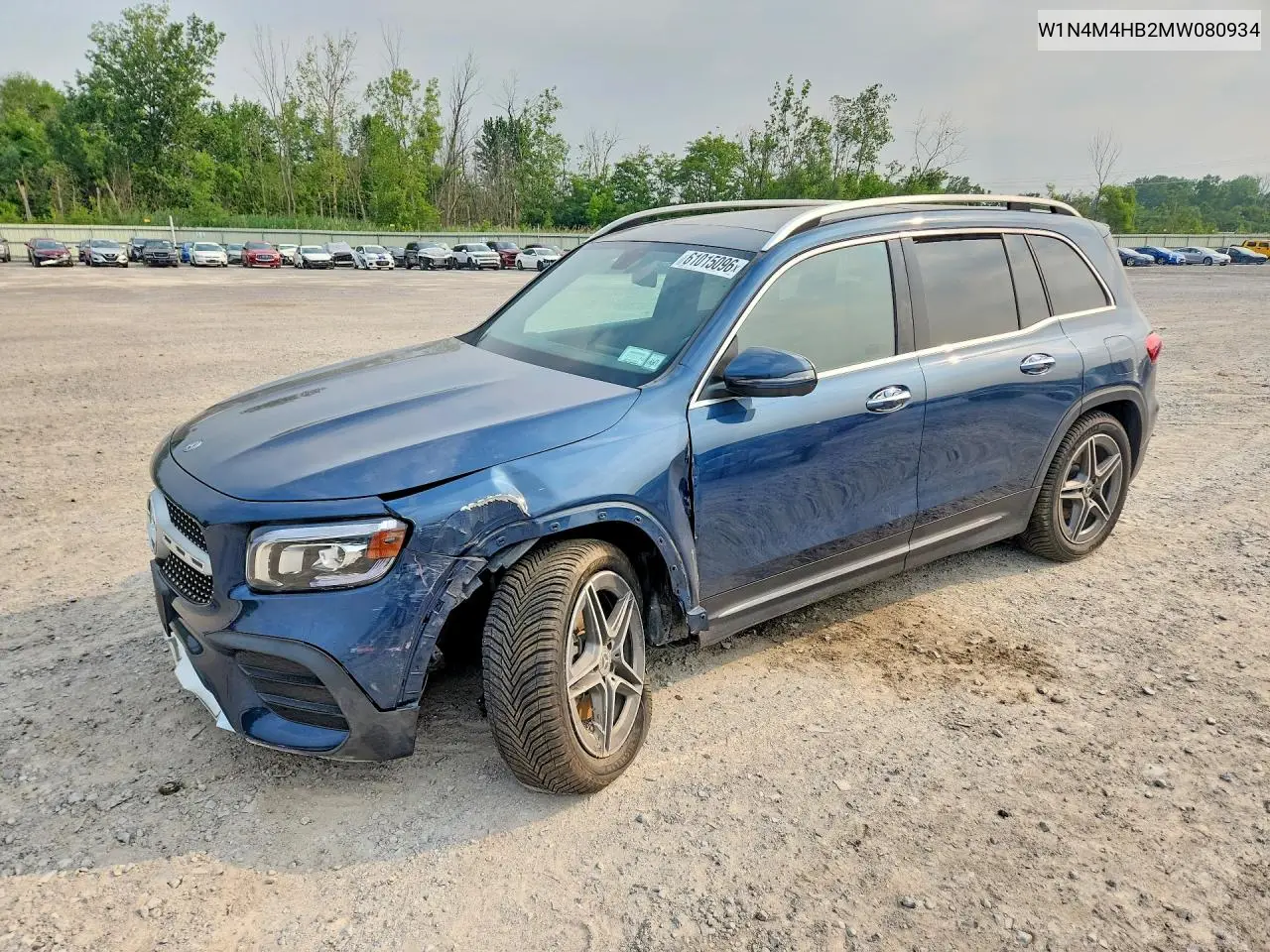 2021 Mercedes-Benz Glb 250 4Matic VIN: W1N4M4HB2MW080934 Lot: 61015096