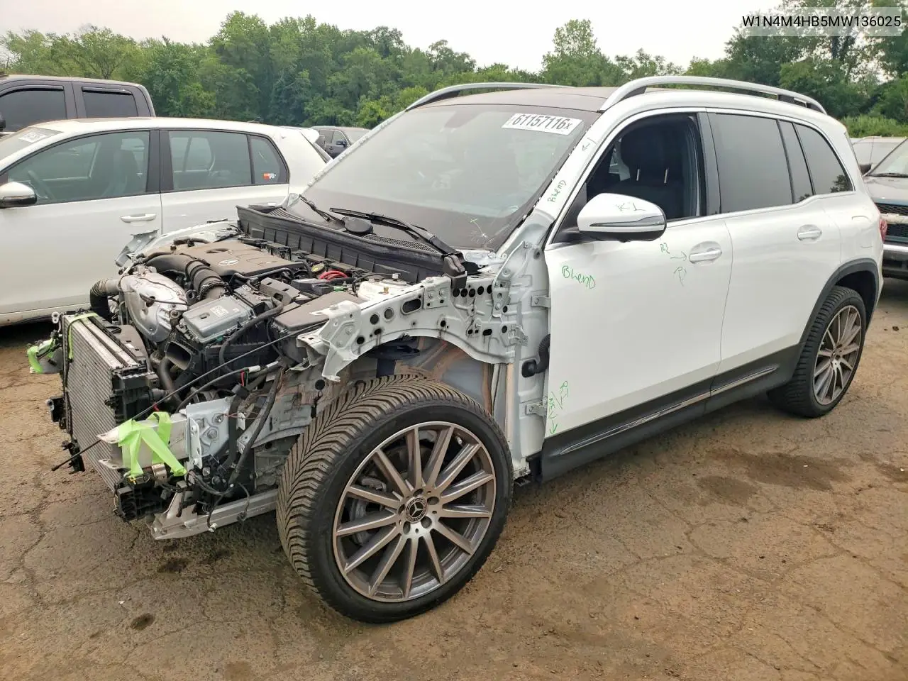 2021 Mercedes-Benz Glb 250 4Matic VIN: W1N4M4HB5MW136025 Lot: 61157116