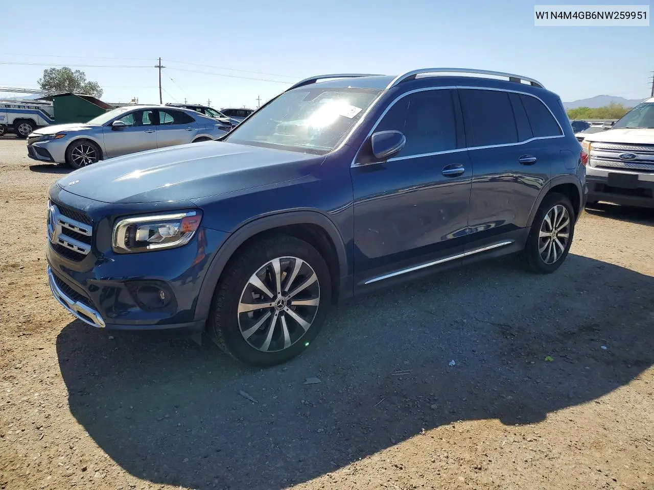 2022 Mercedes-Benz Glb 250 VIN: W1N4M4GB6NW259951 Lot: 53240756