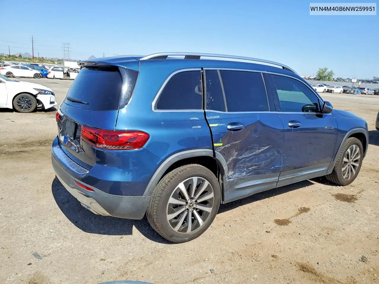 2022 Mercedes-Benz Glb 250 VIN: W1N4M4GB6NW259951 Lot: 53240756