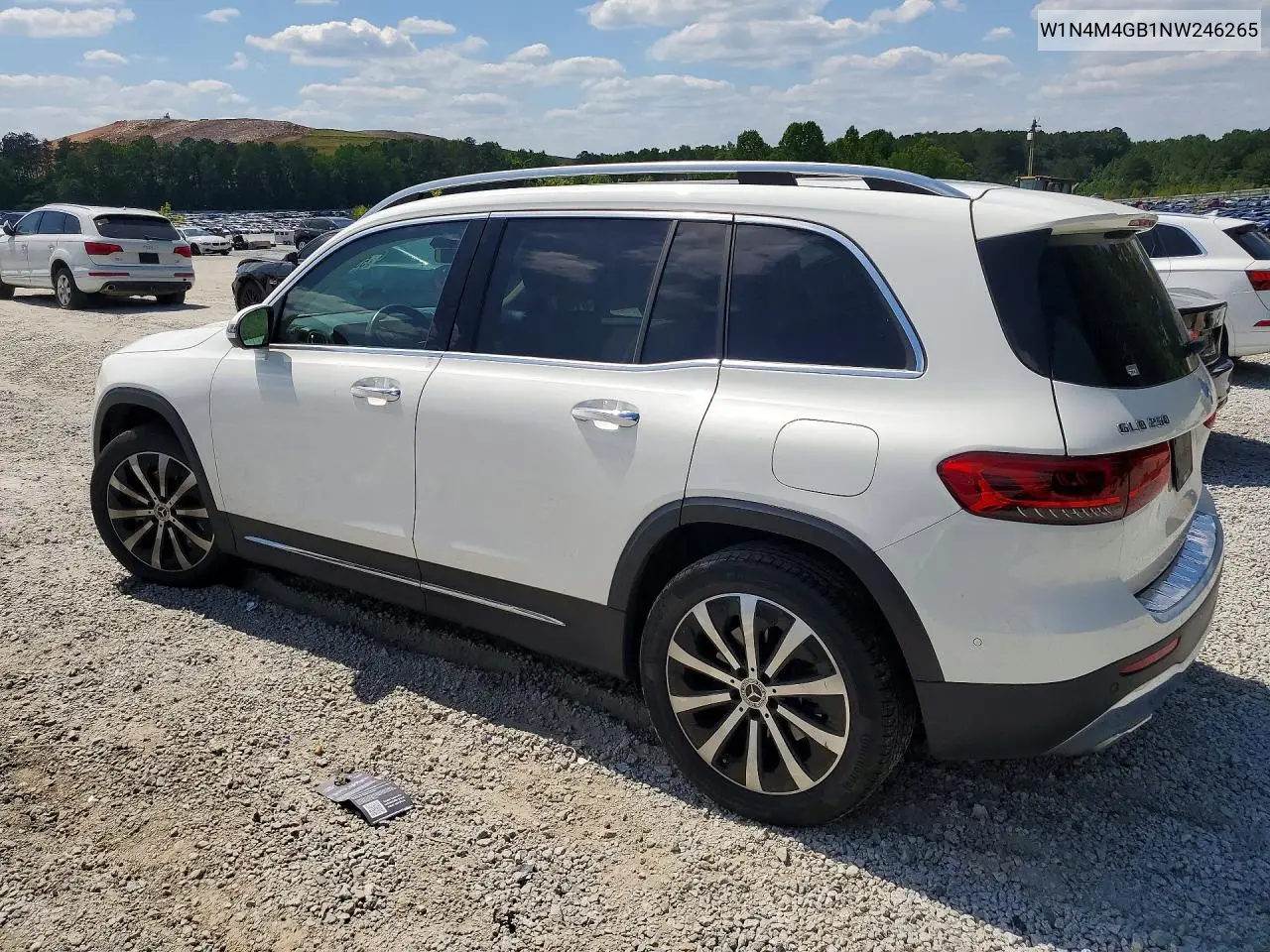 2022 Mercedes-Benz Glb 250 VIN: W1N4M4GB1NW246265 Lot: 53402786