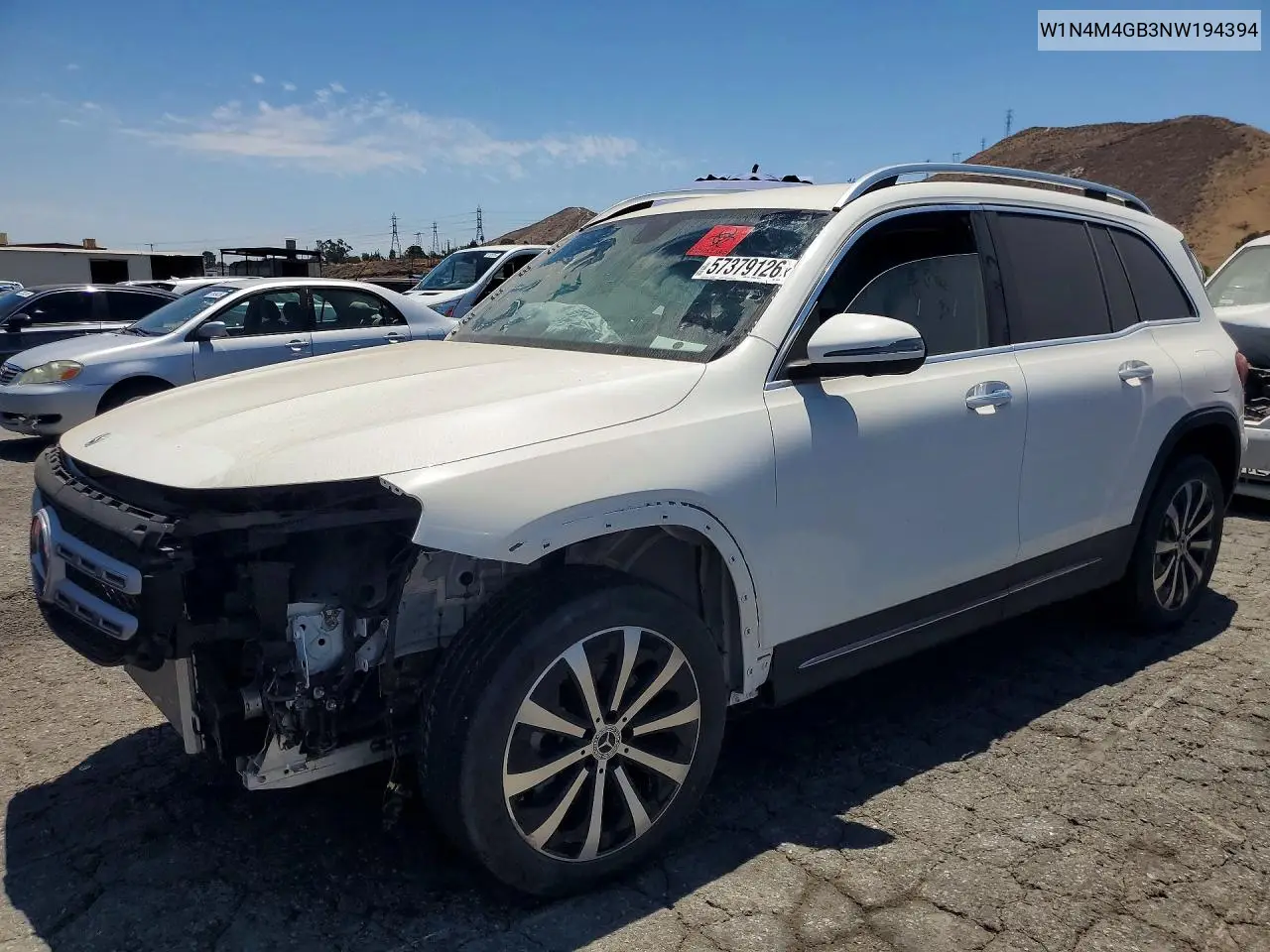 2022 Mercedes-Benz Glb 250 VIN: W1N4M4GB3NW194394 Lot: 57379126