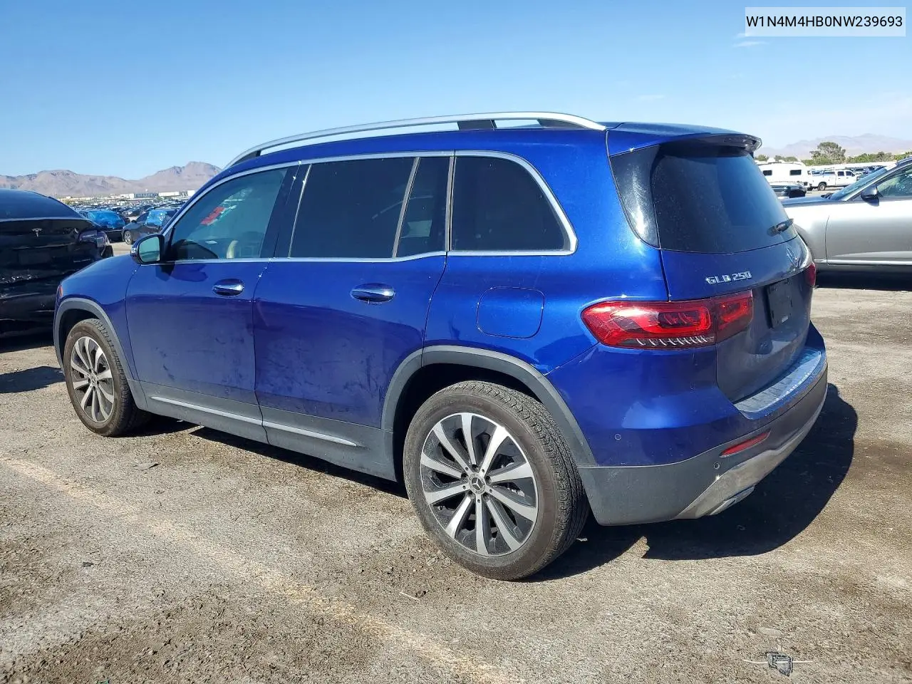 2022 Mercedes-Benz Glb 250 4Matic VIN: W1N4M4HB0NW239693 Lot: 58150536