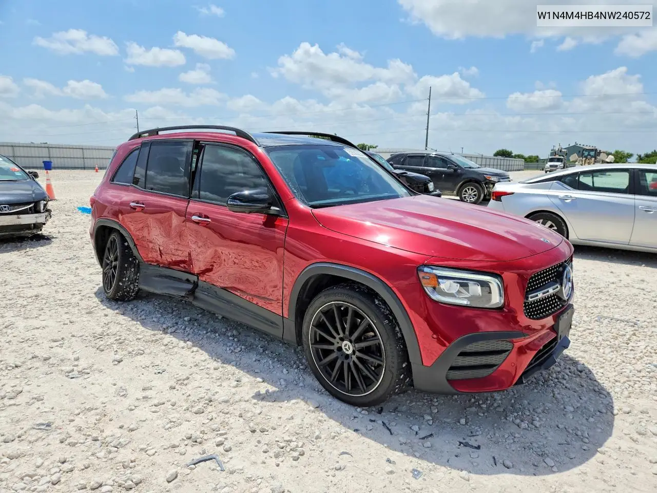 2022 Mercedes-Benz Glb 250 4Matic VIN: W1N4M4HB4NW240572 Lot: 59303236