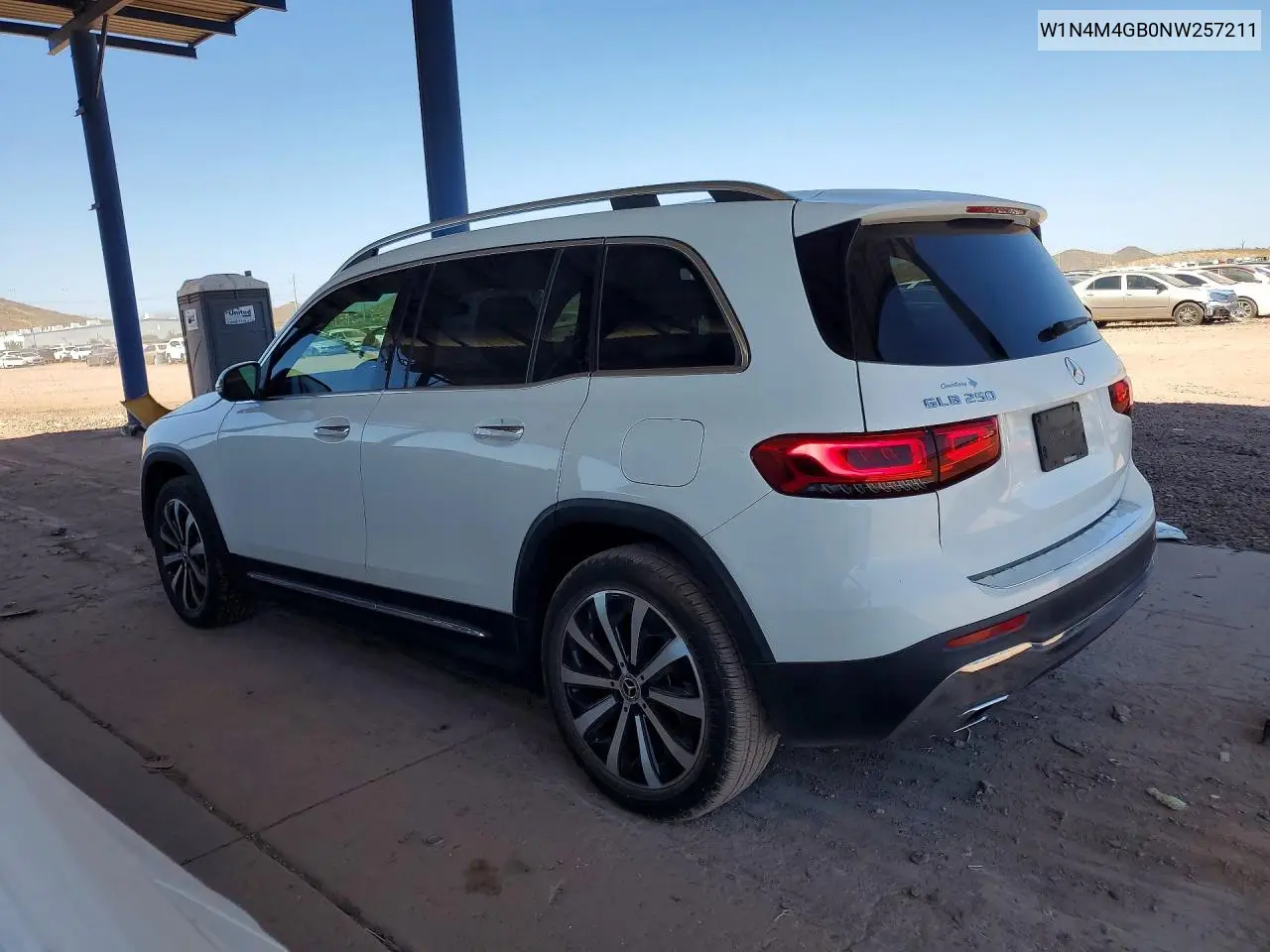 2022 Mercedes-Benz Glb 250 VIN: W1N4M4GB0NW257211 Lot: 60631276