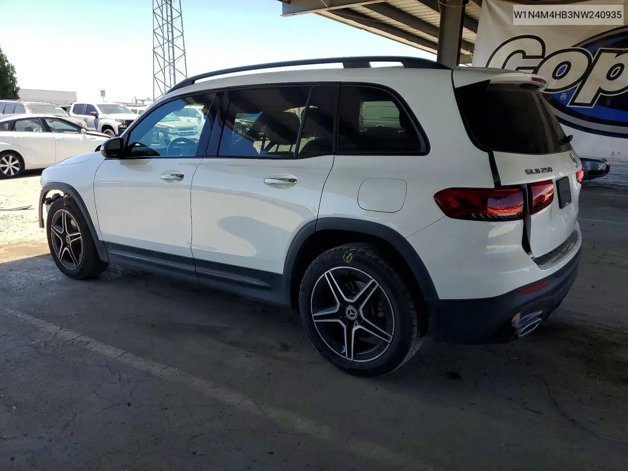 2022 Mercedes-Benz Glb 250 4Matic VIN: W1N4M4HB3NW240935 Lot: 61441016