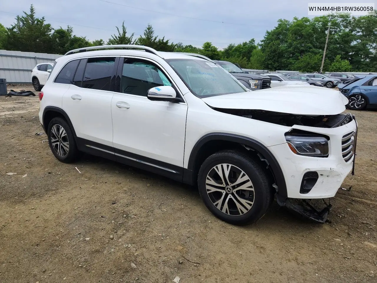 2024 Mercedes-Benz Glb 250 4Matic VIN: W1N4M4HB1RW360058 Lot: 58957346
