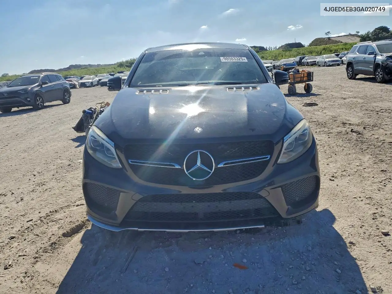 2016 Mercedes-Benz Gle Coupe 450 4Matic VIN: 4JGED6EB3GA020749 Lot: 98983325