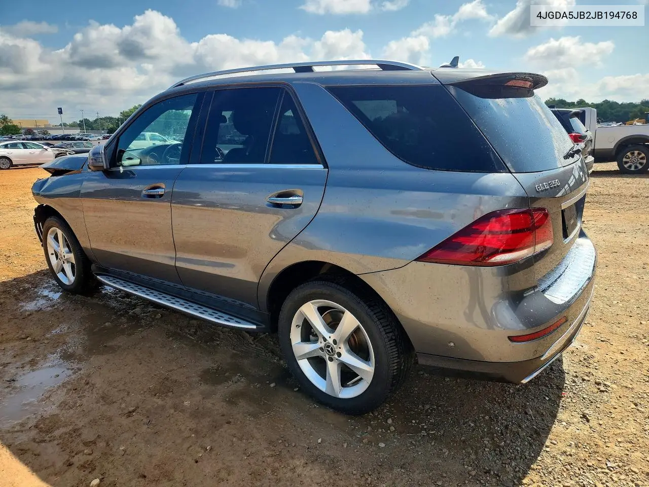 2018 Mercedes-Benz Gle 350 VIN: 4JGDA5JB2JB194768 Lot: 61134966