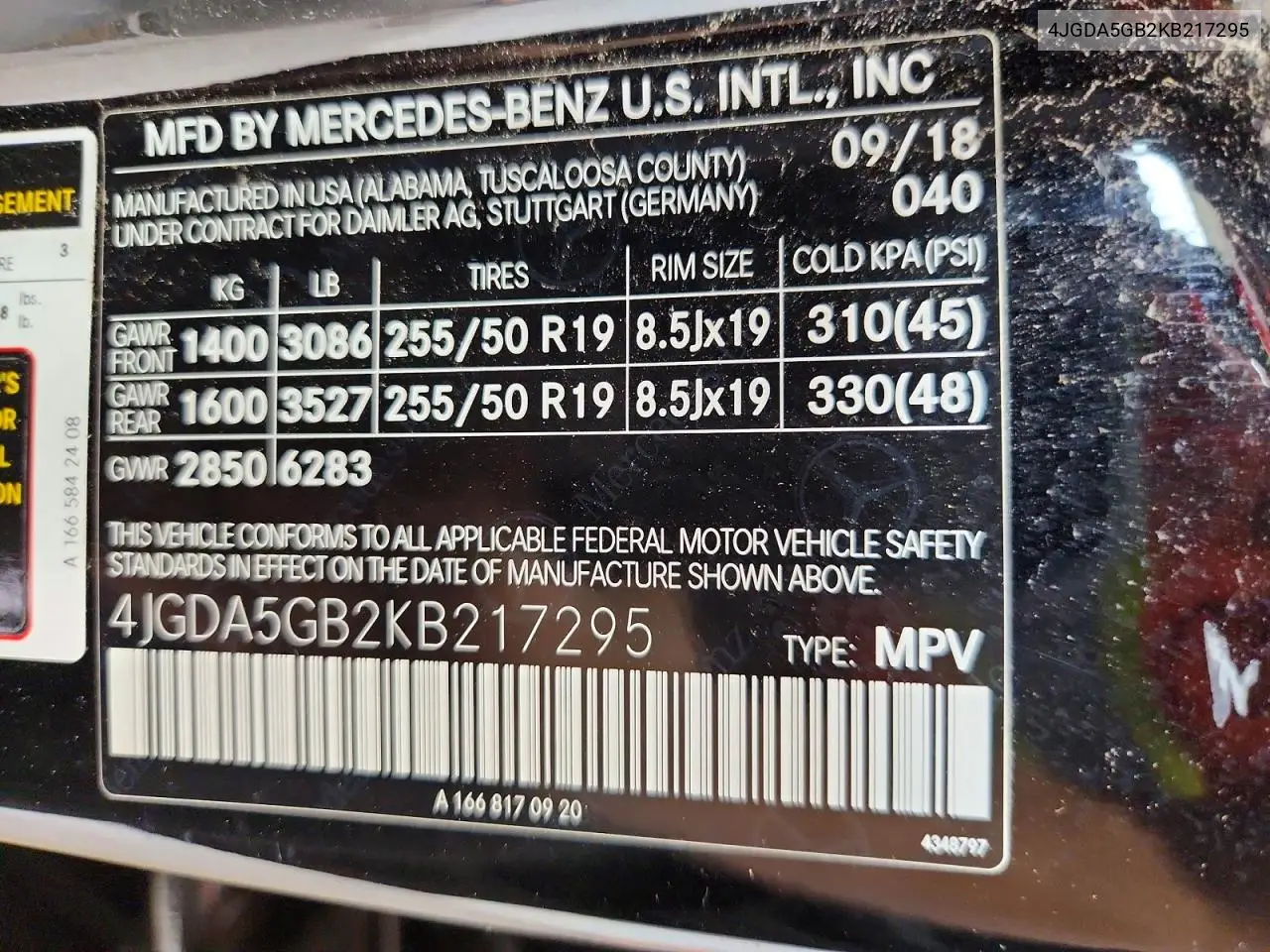 2019 Mercedes-Benz Gle 400 4Matic VIN: 4JGDA5GB2KB217295 Lot: 60044976