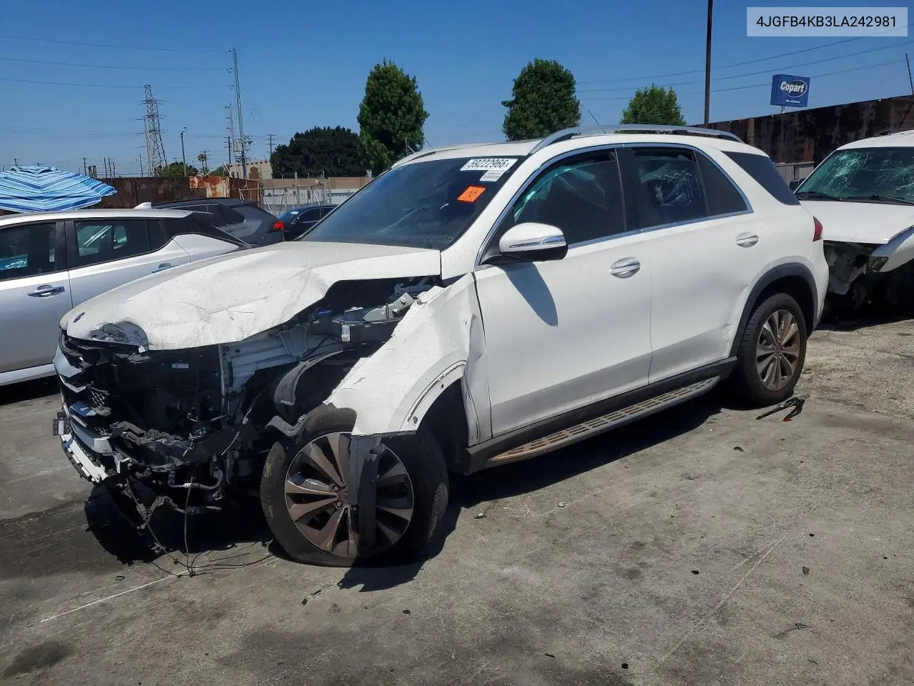 2020 Mercedes-Benz Gle 350 4Matic VIN: 4JGFB4KB3LA242981 Lot: 59222966