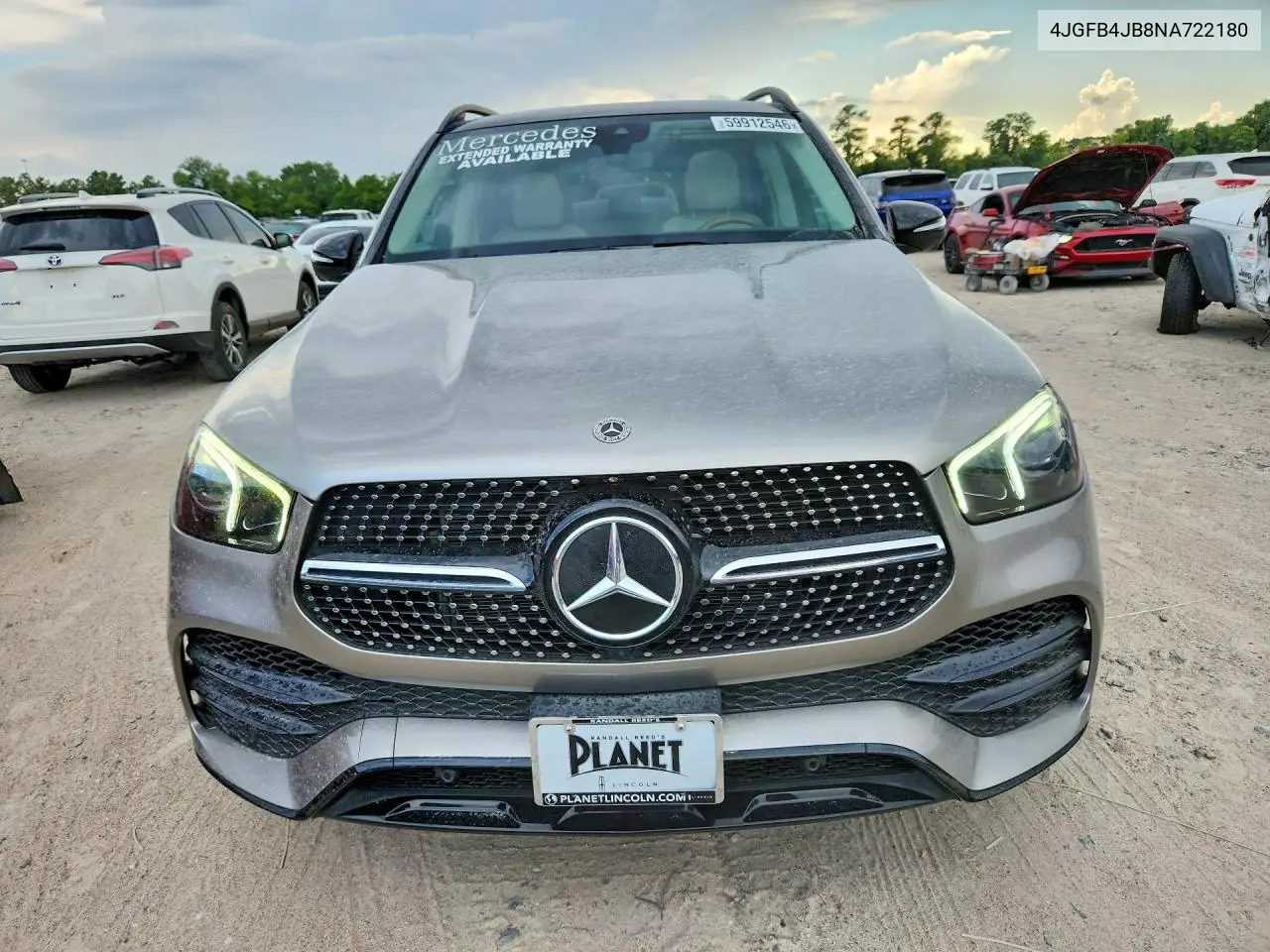 2022 Mercedes-Benz Gle 350 VIN: 4JGFB4JB8NA722180 Lot: 59912546