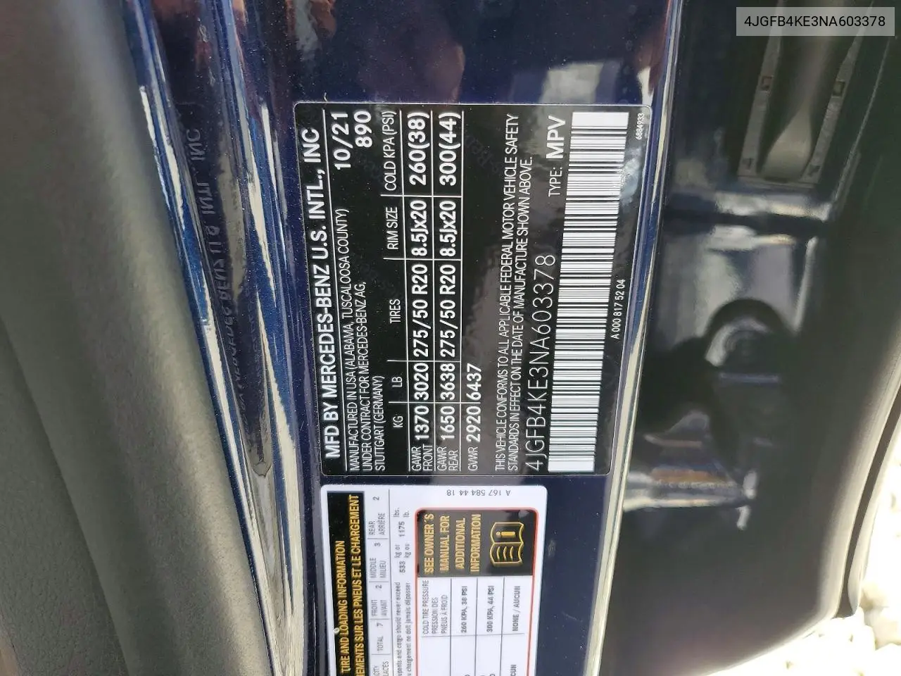2022 Mercedes-Benz Gle 350 4Matic VIN: 4JGFB4KE3NA603378 Lot: 61056326