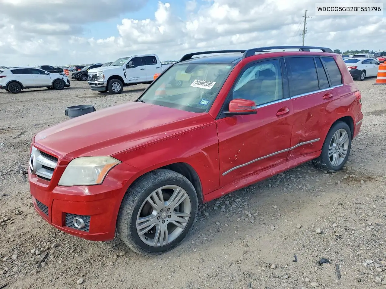 2011 Mercedes-Benz Glk 350 VIN: WDCGG5GB2BF551796 Lot: 56968596