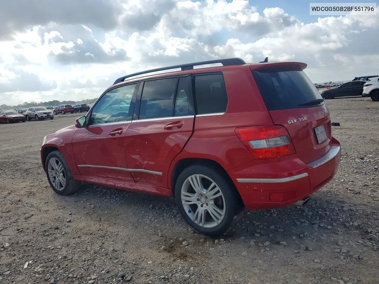 2011 Mercedes-Benz Glk 350 VIN: WDCGG5GB2BF551796 Lot: 56968596