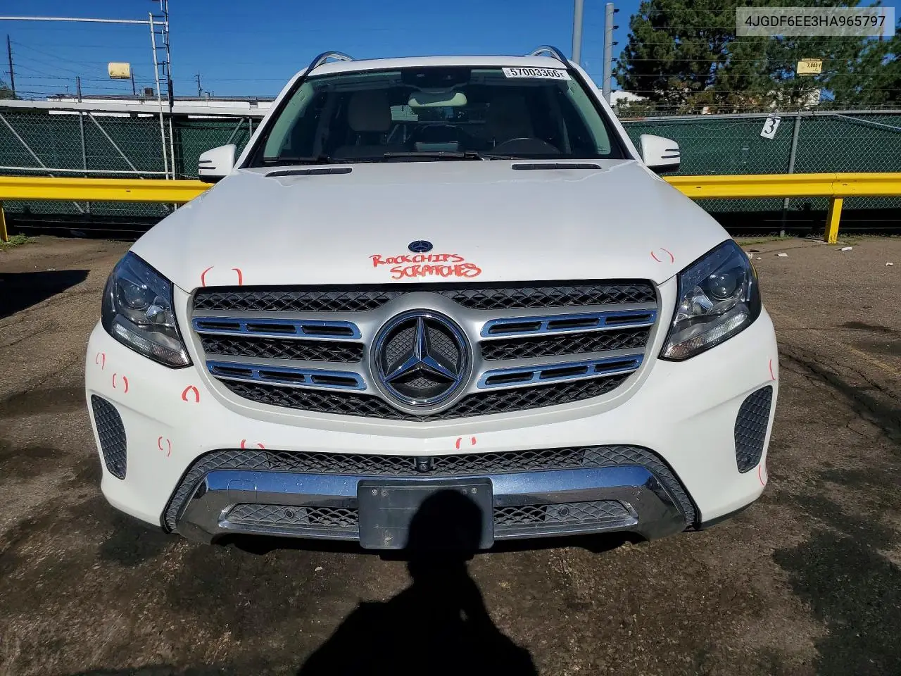 2017 Mercedes-Benz Gls 450 4Matic VIN: 4JGDF6EE3HA965797 Lot: 57003366