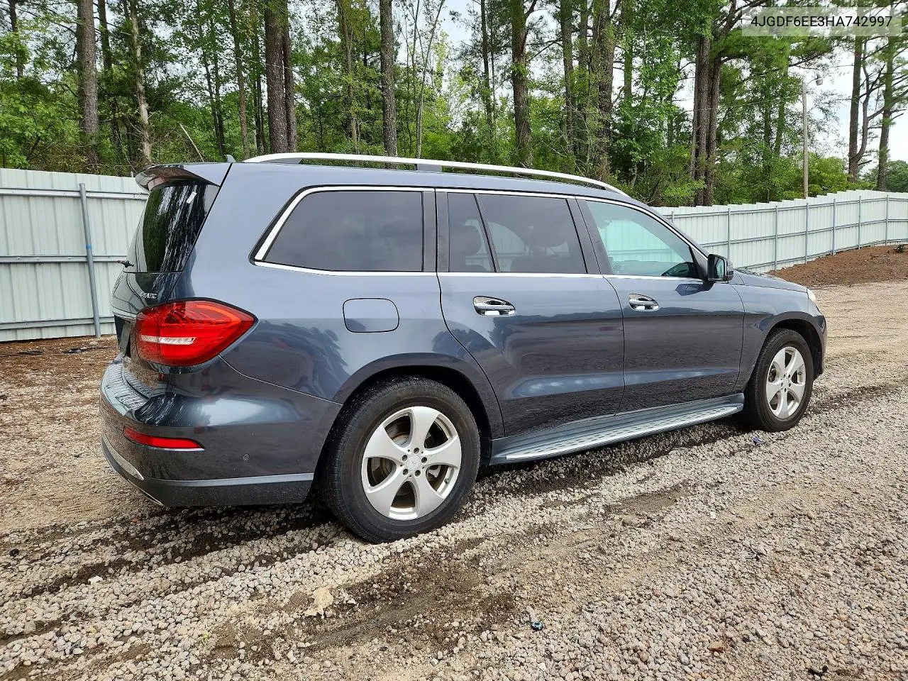 2017 Mercedes-Benz Gls 450 4Matic VIN: 4JGDF6EE3HA742997 Lot: 62159946