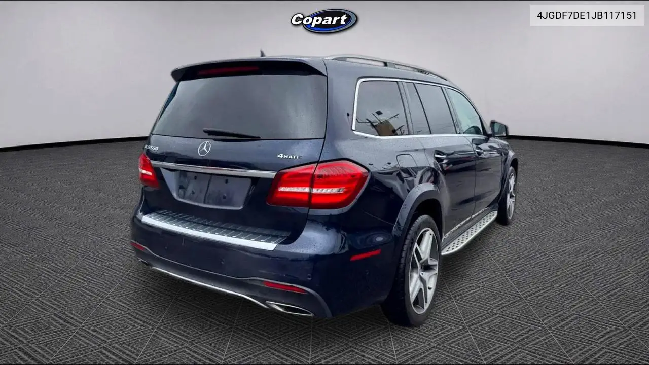 2018 Mercedes-Benz Gls 550 4Matic VIN: 4JGDF7DE1JB117151 Lot: 59610496