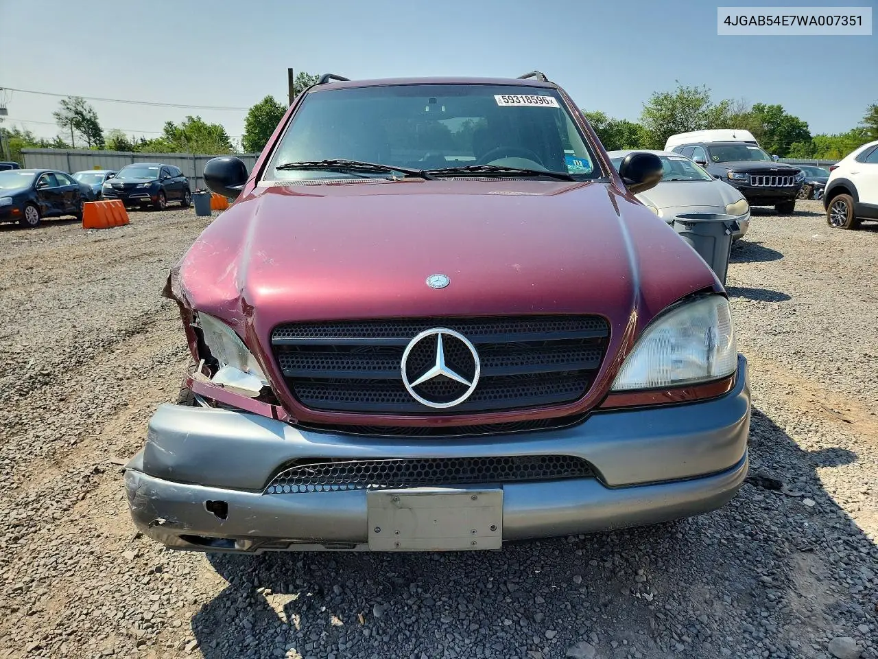 1998 Mercedes-Benz Ml320 VIN: 4JGAB54E7WA007351 Lot: 59930906