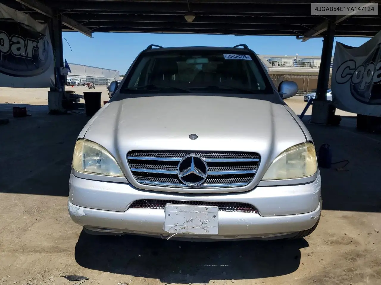 2000 Mercedes-Benz Ml 320 VIN: 4JGAB54E1YA147124 Lot: 58656576