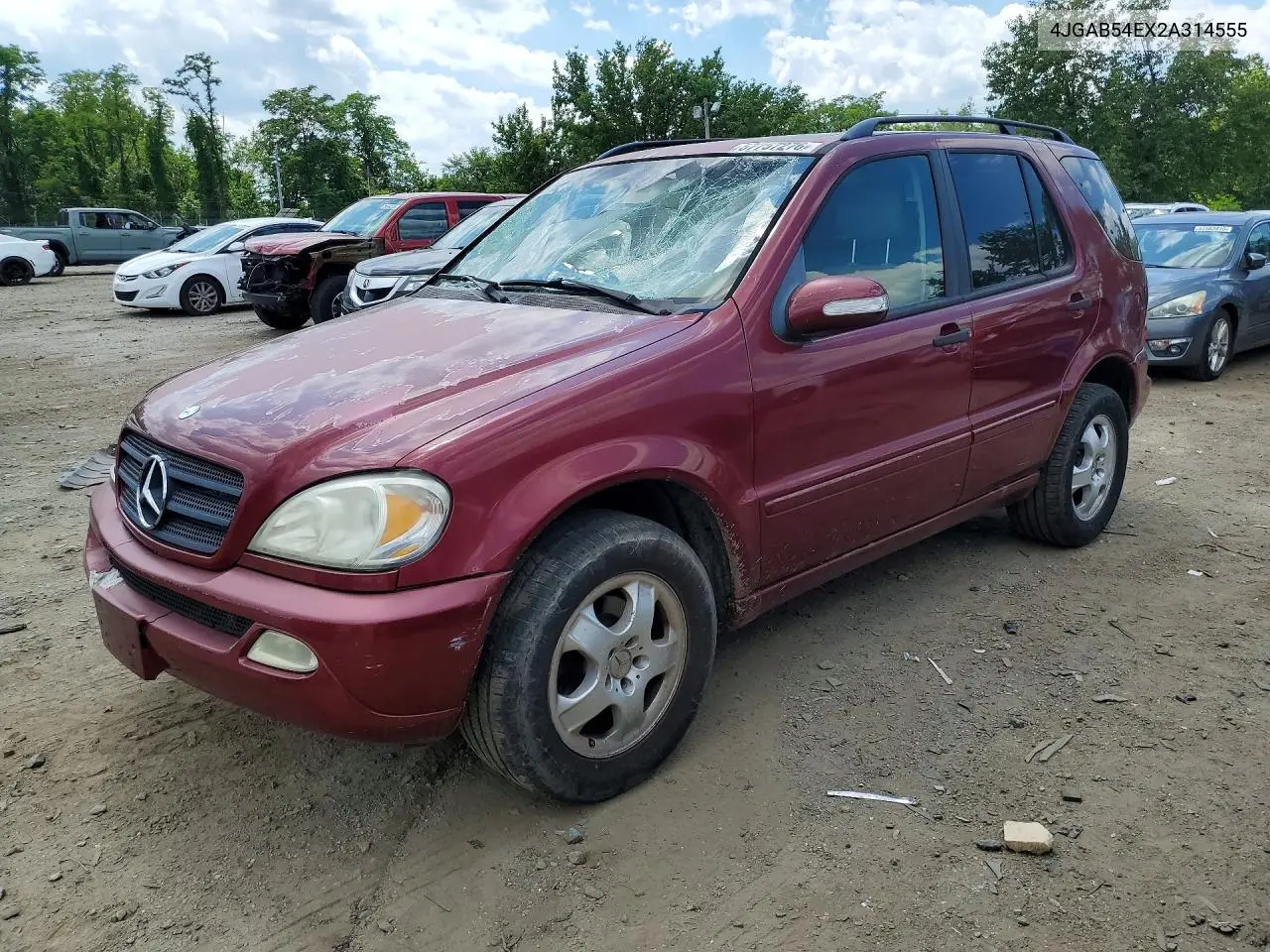 2002 Mercedes-Benz Ml 320 VIN: 4JGAB54EX2A314555 Lot: 57757276