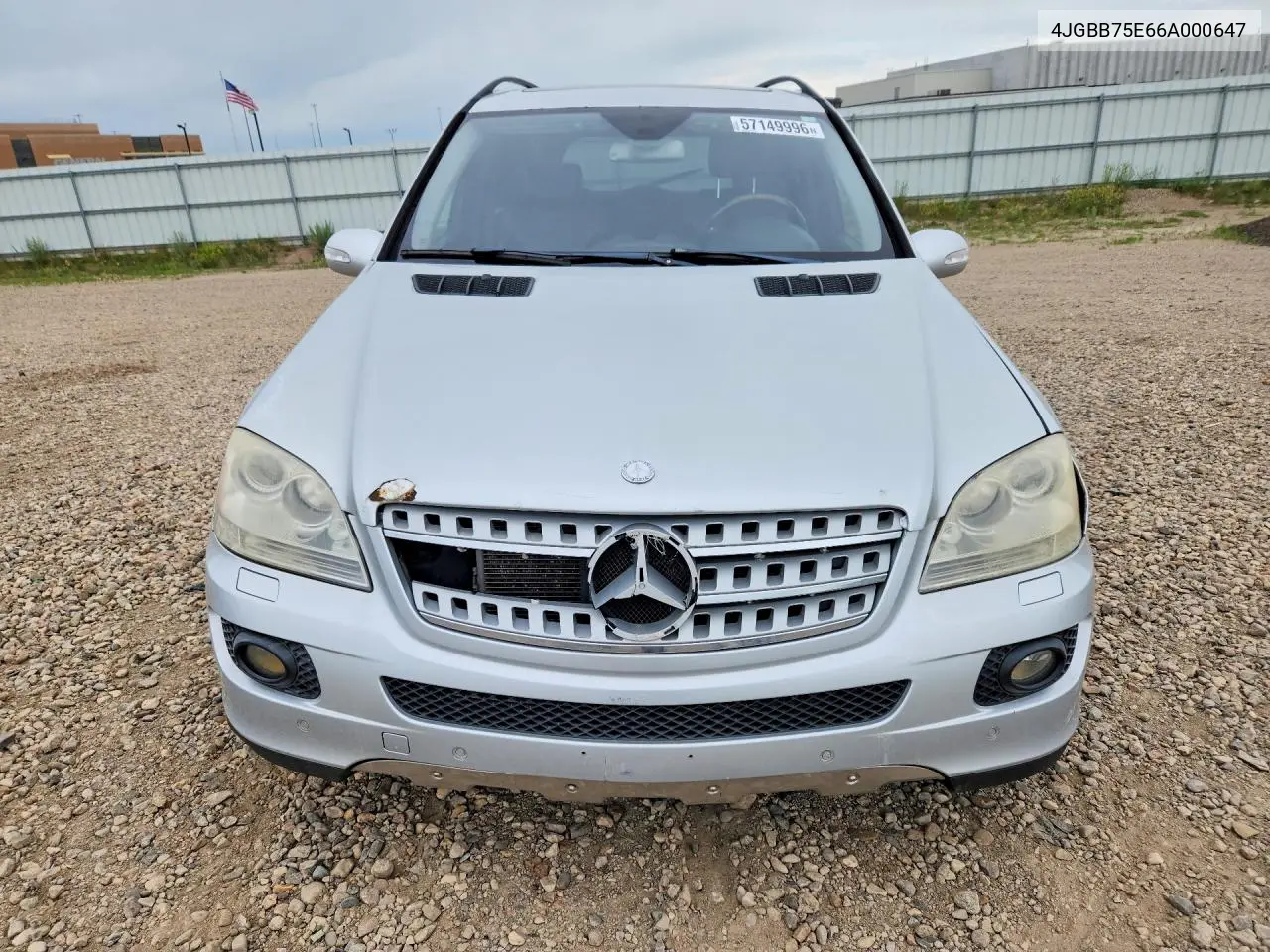 2006 Mercedes-Benz Ml 500 VIN: 4JGBB75E66A000647 Lot: 57149996