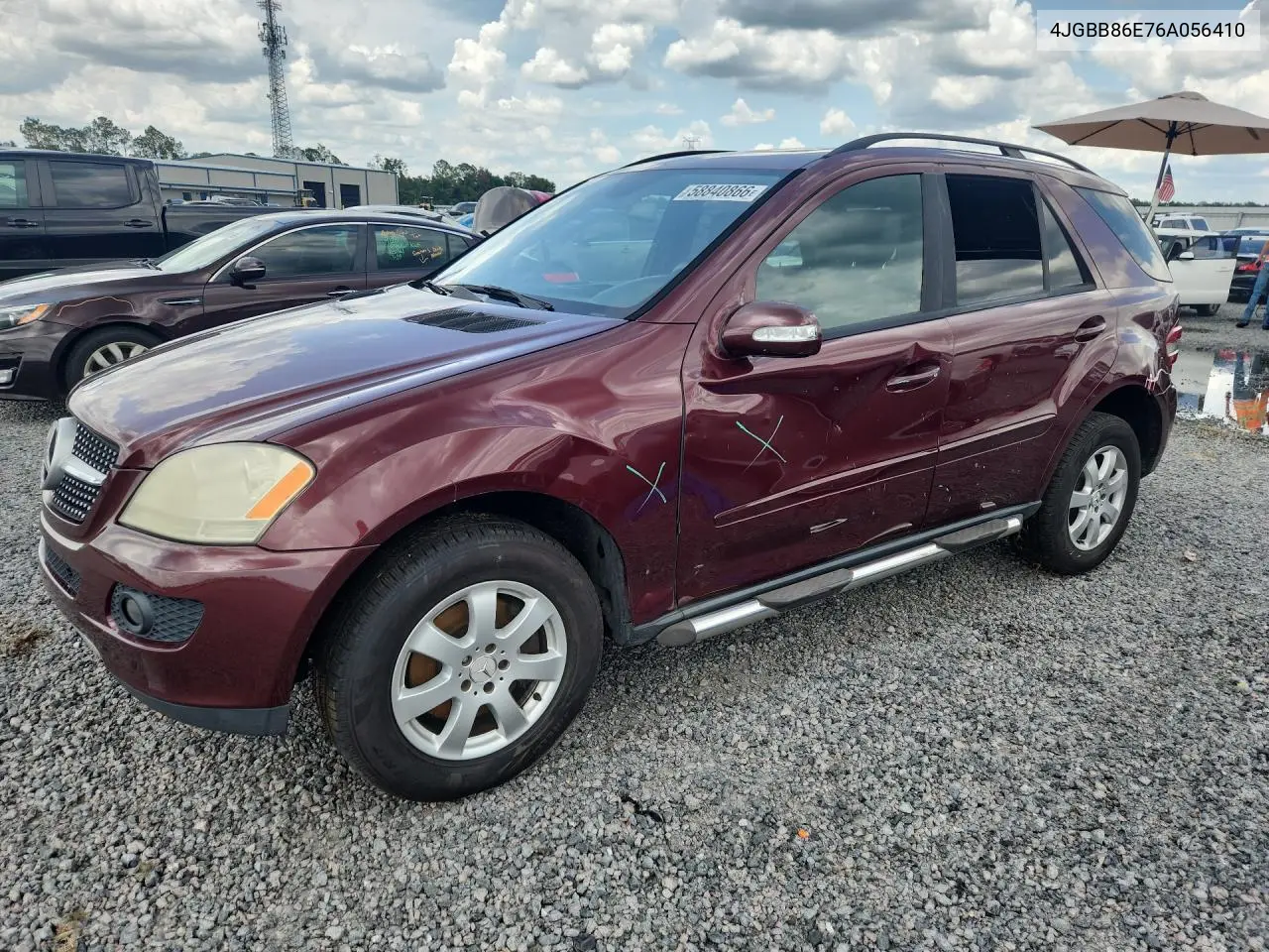 2006 Mercedes-Benz Ml 350 VIN: 4JGBB86E76A056410 Lot: 58840866