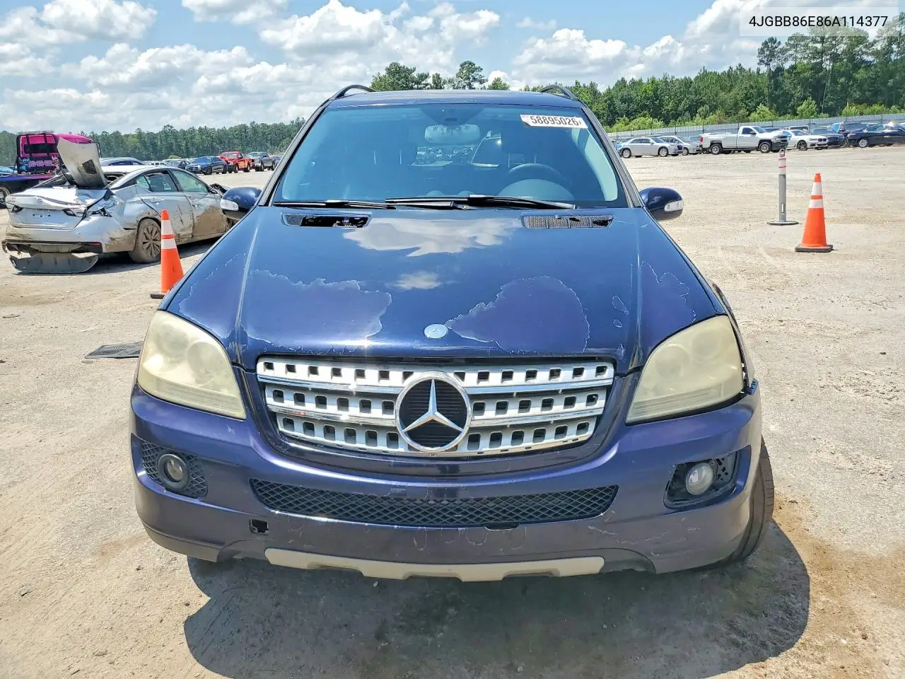 2006 Mercedes-Benz Ml 350 VIN: 4JGBB86E86A114377 Lot: 58895026