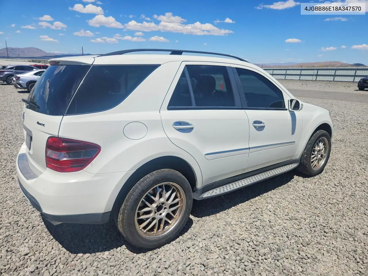 2008 Mercedes-Benz Ml 350 VIN: 4JGBB86E18A347570 Lot: 59861796