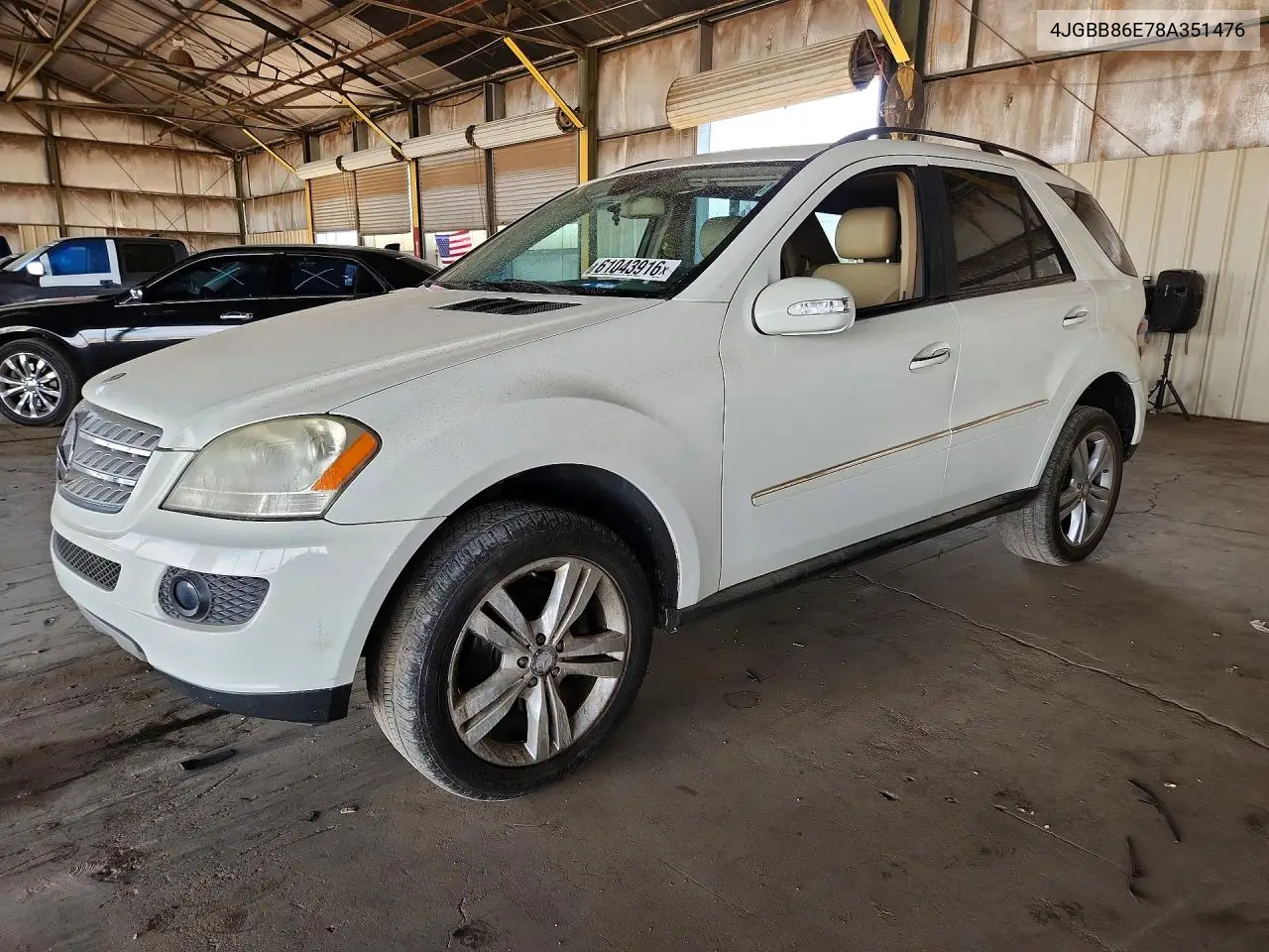 2008 Mercedes-Benz Ml 350 VIN: 4JGBB86E78A351476 Lot: 61043916