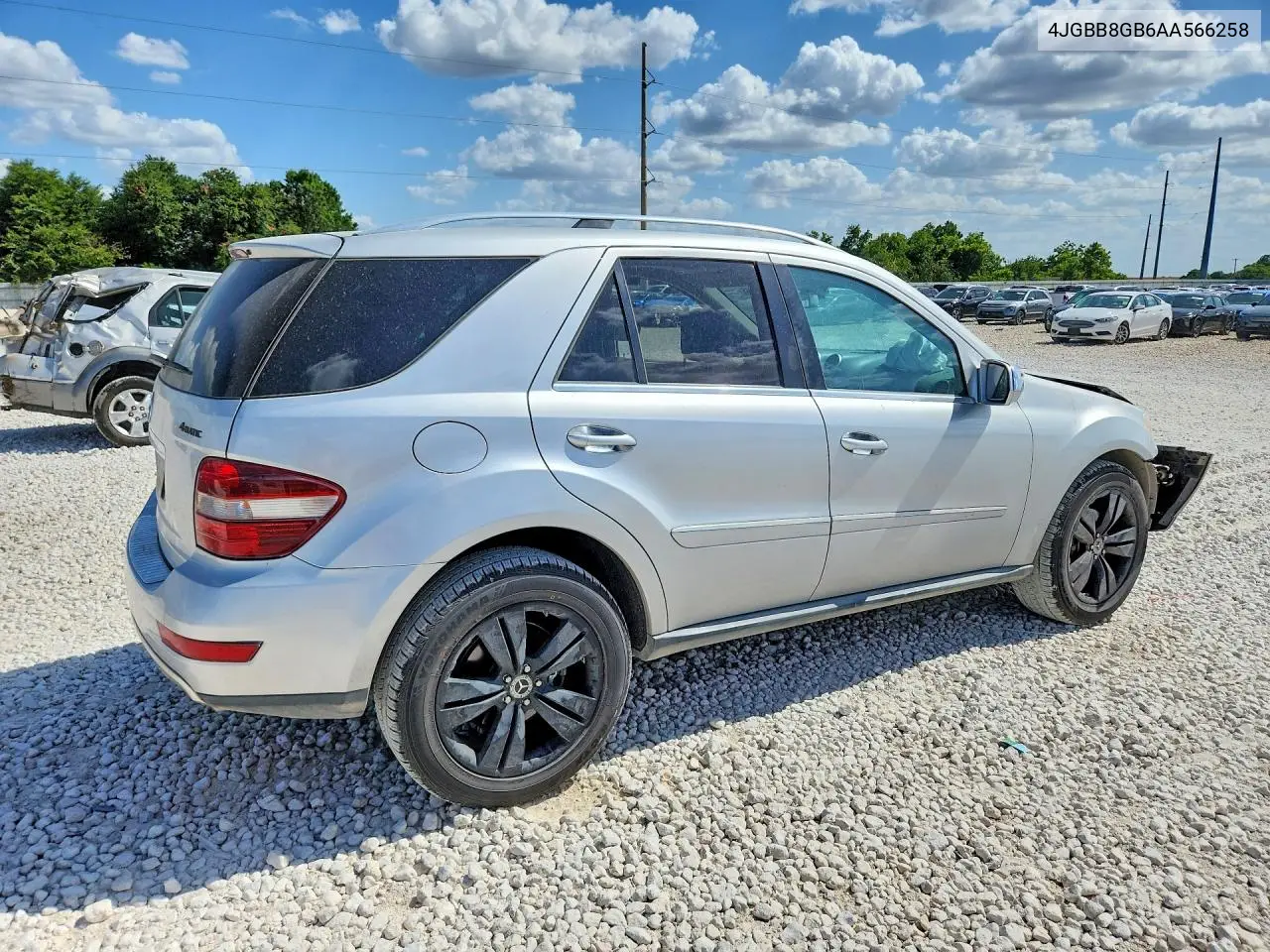 2010 Mercedes-Benz Ml 350 4Matic VIN: 4JGBB8GB6AA566258 Lot: 60650066