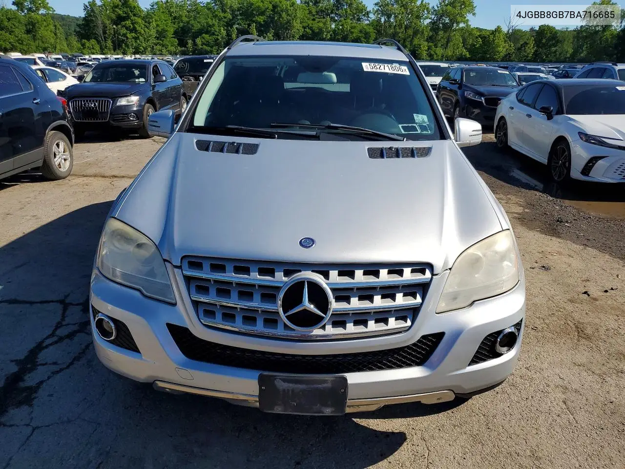 2011 Mercedes-Benz Ml 350 4Matic VIN: 4JGBB8GB7BA716685 Lot: 58271806