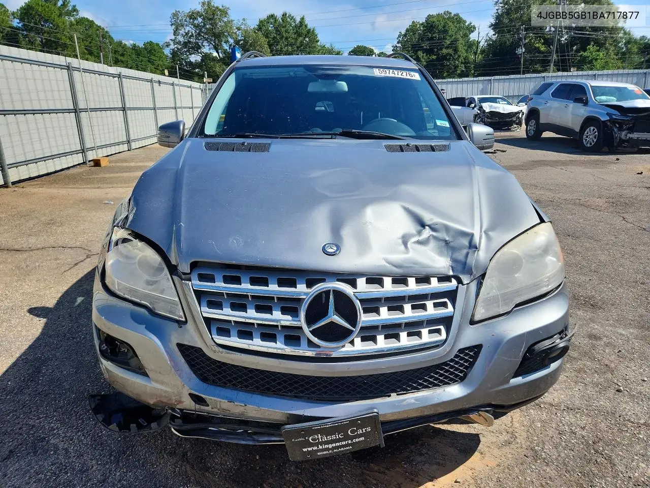 2011 Mercedes-Benz Ml 350 VIN: 4JGBB5GB1BA717877 Lot: 59747276