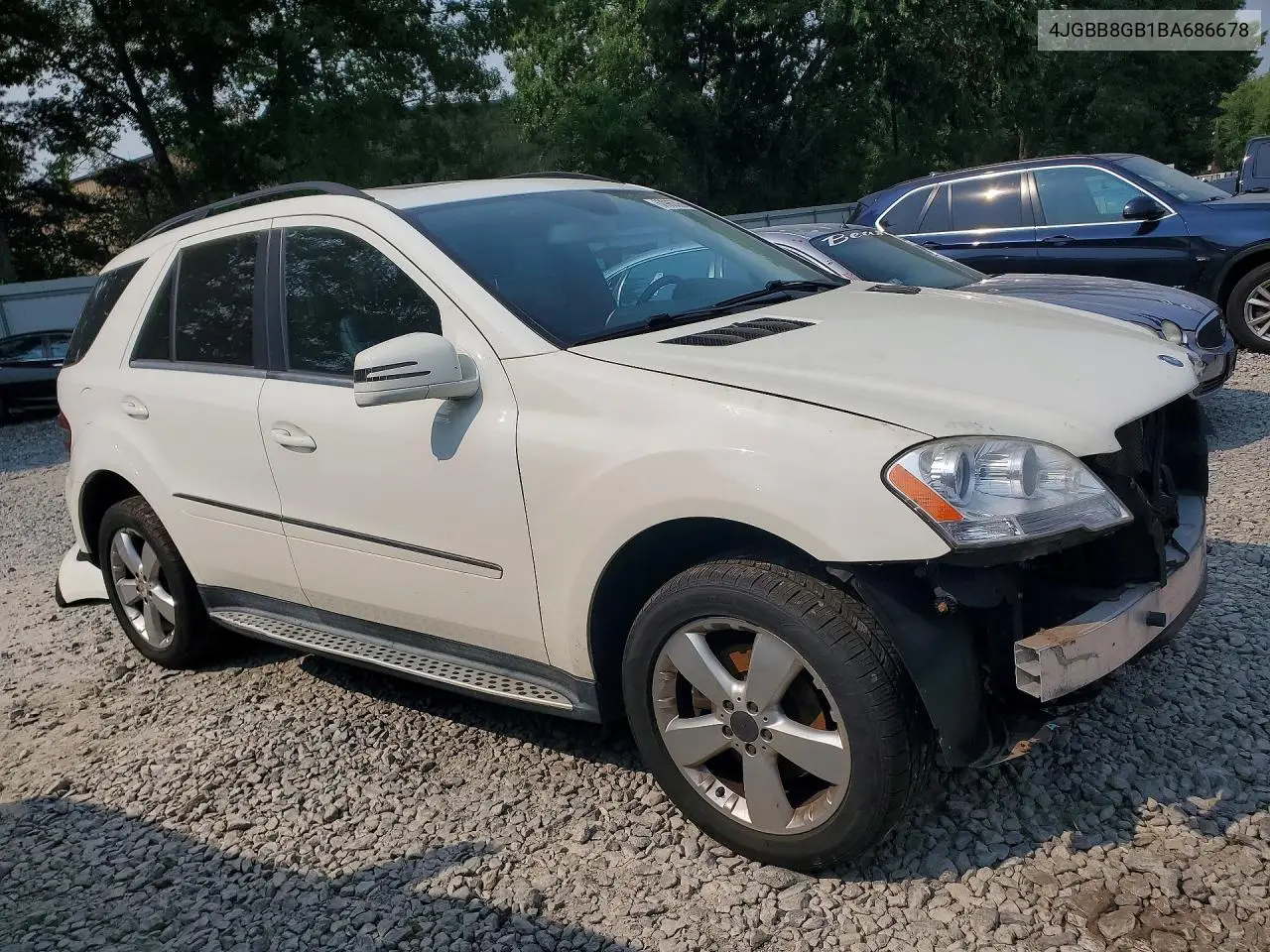 2011 Mercedes-Benz Ml 350 4Matic VIN: 4JGBB8GB1BA686678 Lot: 60986396