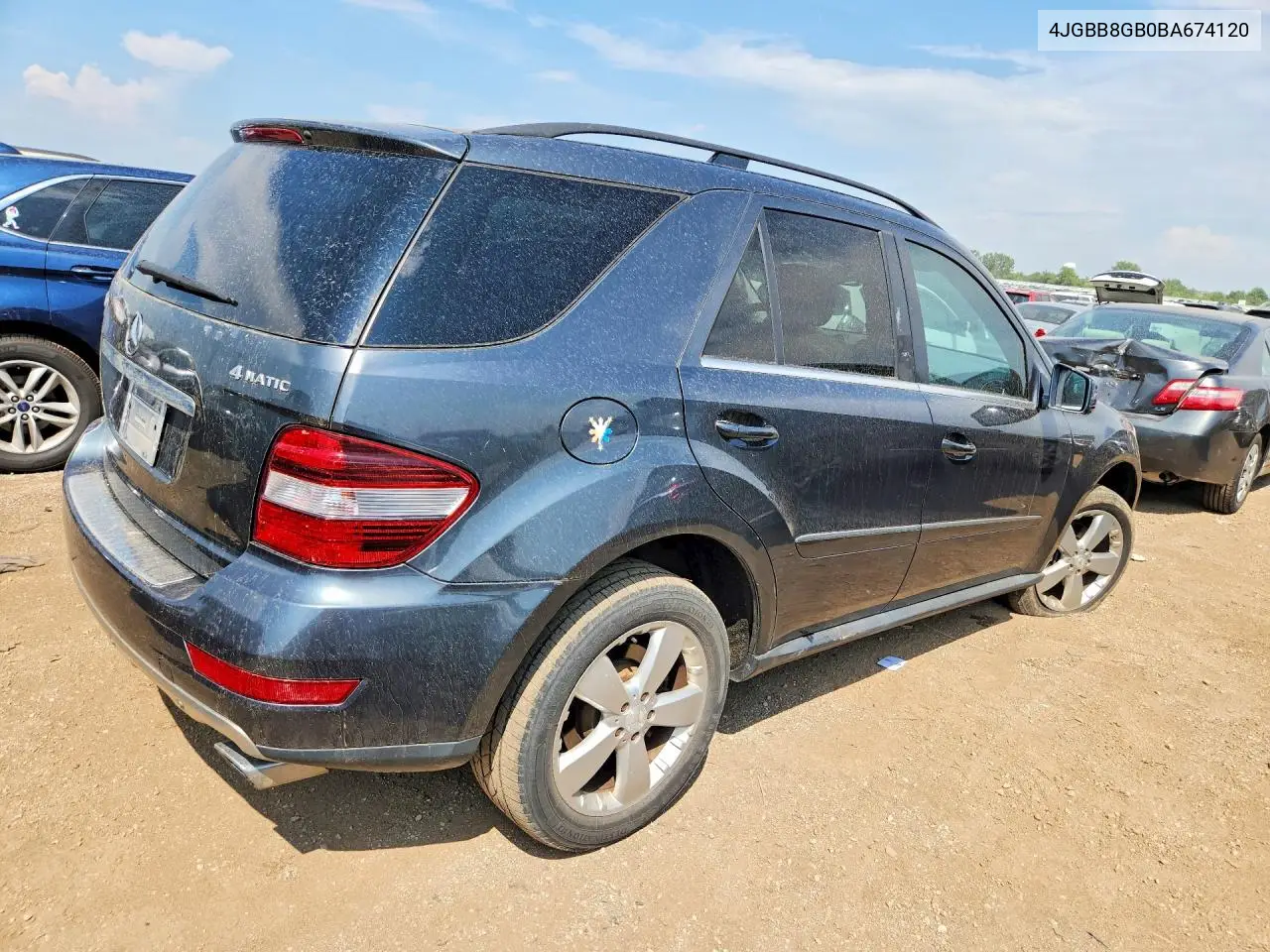 2011 Mercedes-Benz Ml 350 4Matic VIN: 4JGBB8GB0BA674120 Lot: 61335226