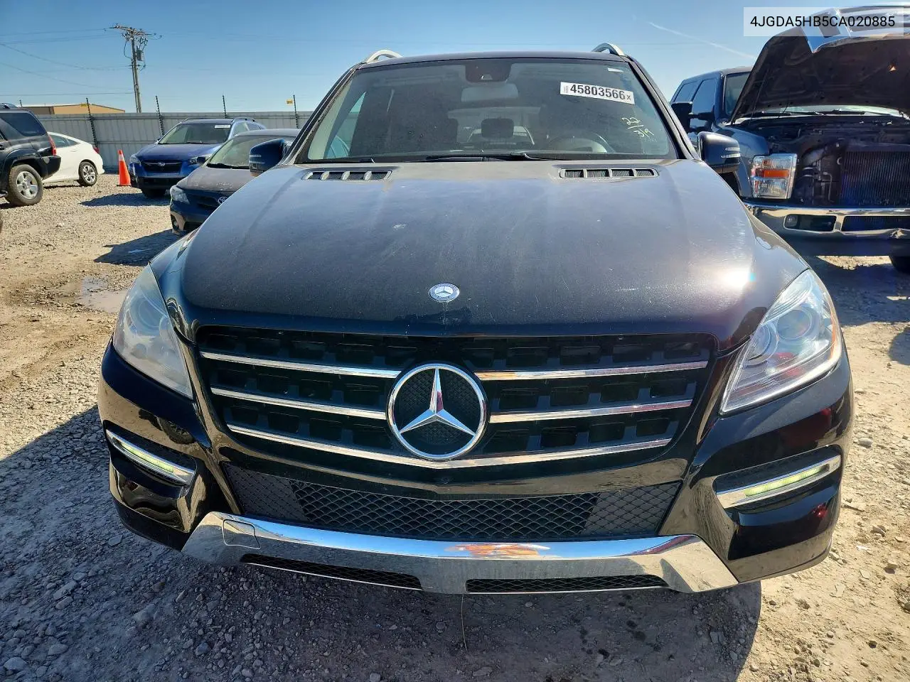 2012 Mercedes-Benz Ml 350 4Matic VIN: 4JGDA5HB5CA020885 Lot: 45803566